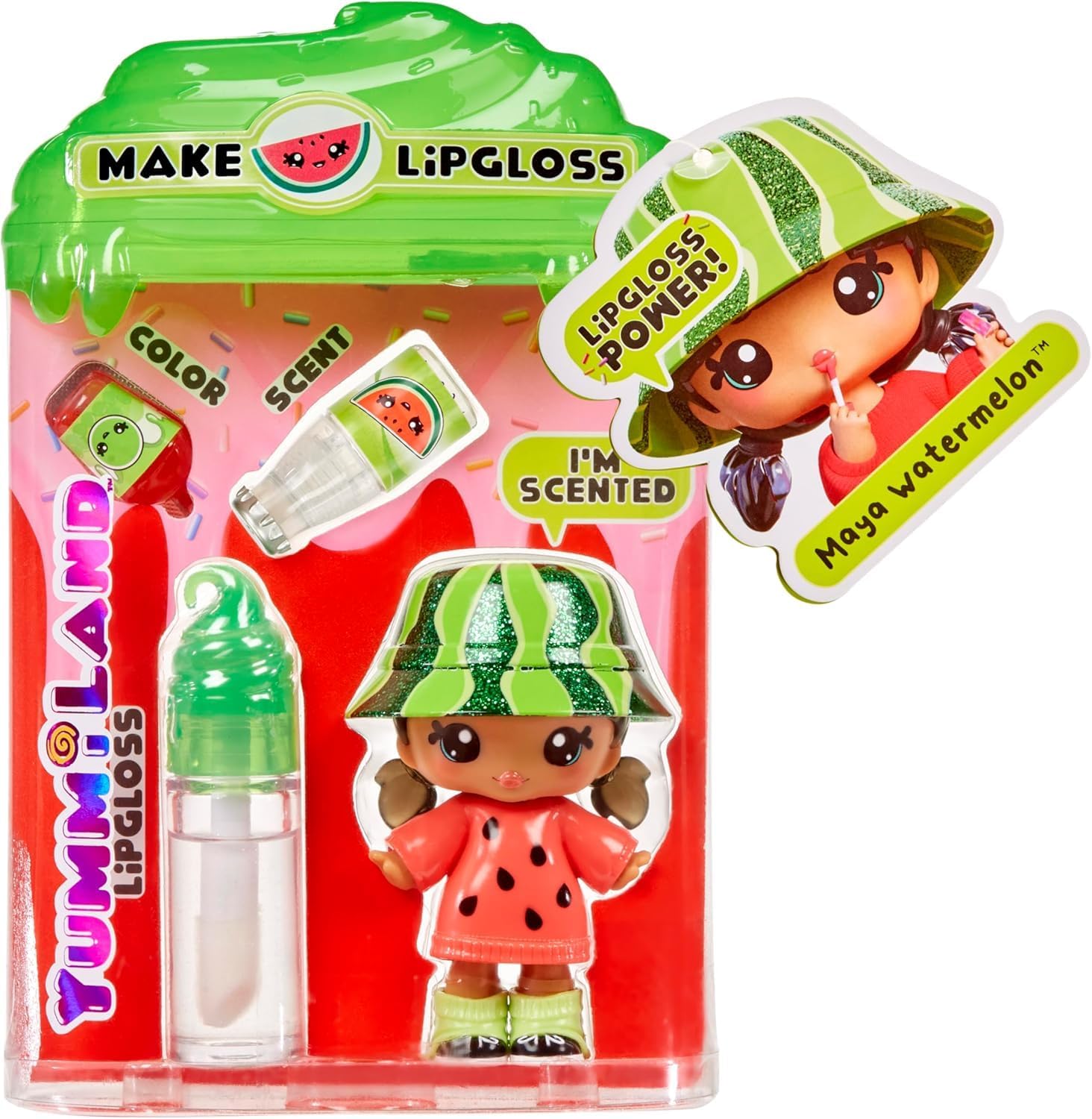 Yummiland Maya Wassermelonenpuppe – Duftendes DIY-Lipgloss-Set für Kinder ab 4 Jahren 5