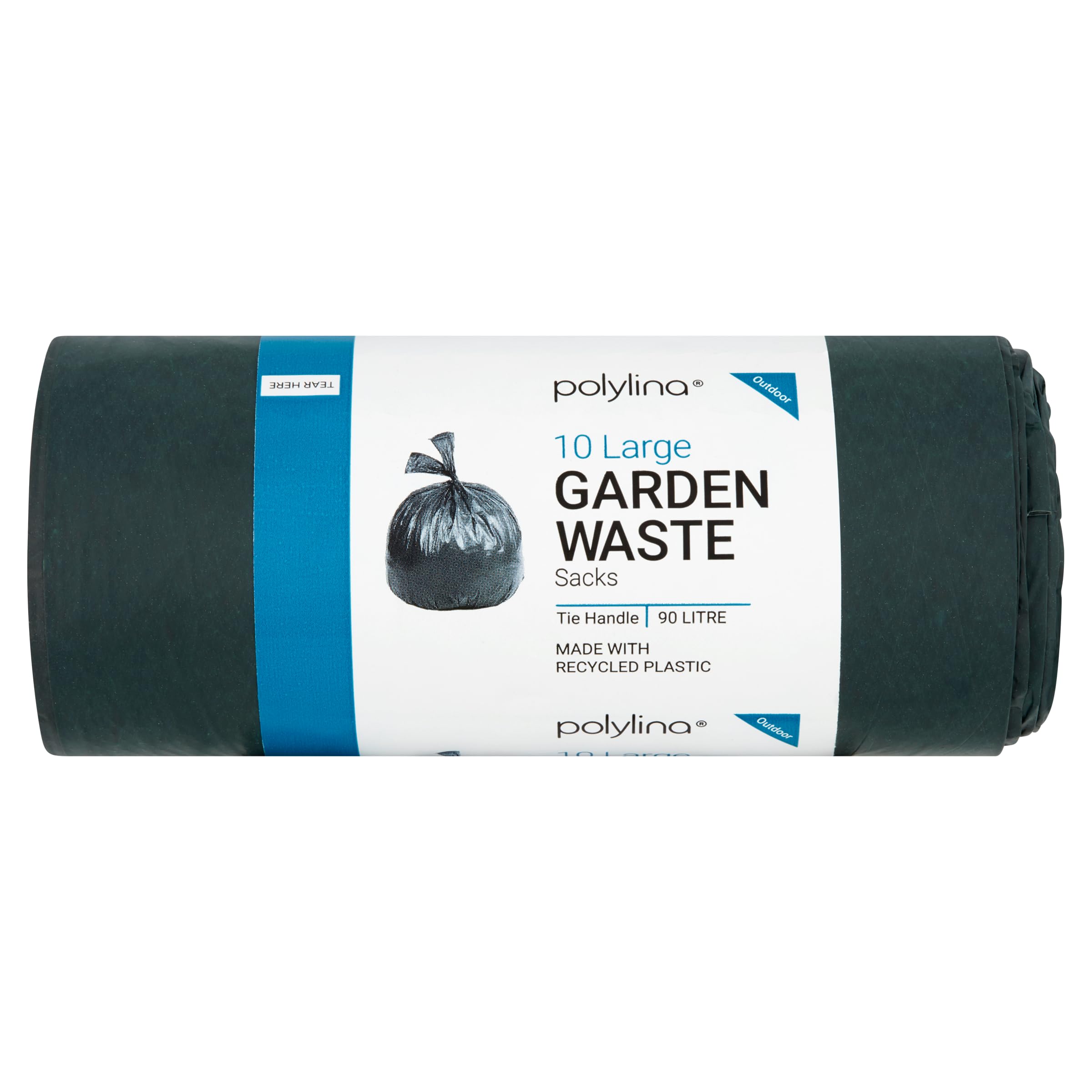 Polylina Heavy Duty Garden Waste Bags - 90 Litre Capacity, 10 Count, Tie Handle 1