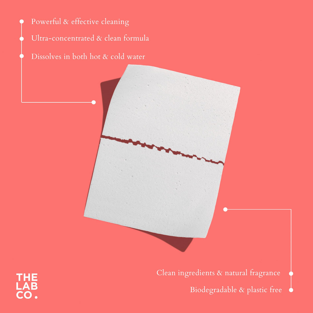 The Lab Co. - Laundry Detergent Strips (32 Loads, Non-Bio, Sensitive Skin, Energising Grapefruit Amber Eucalyptus)