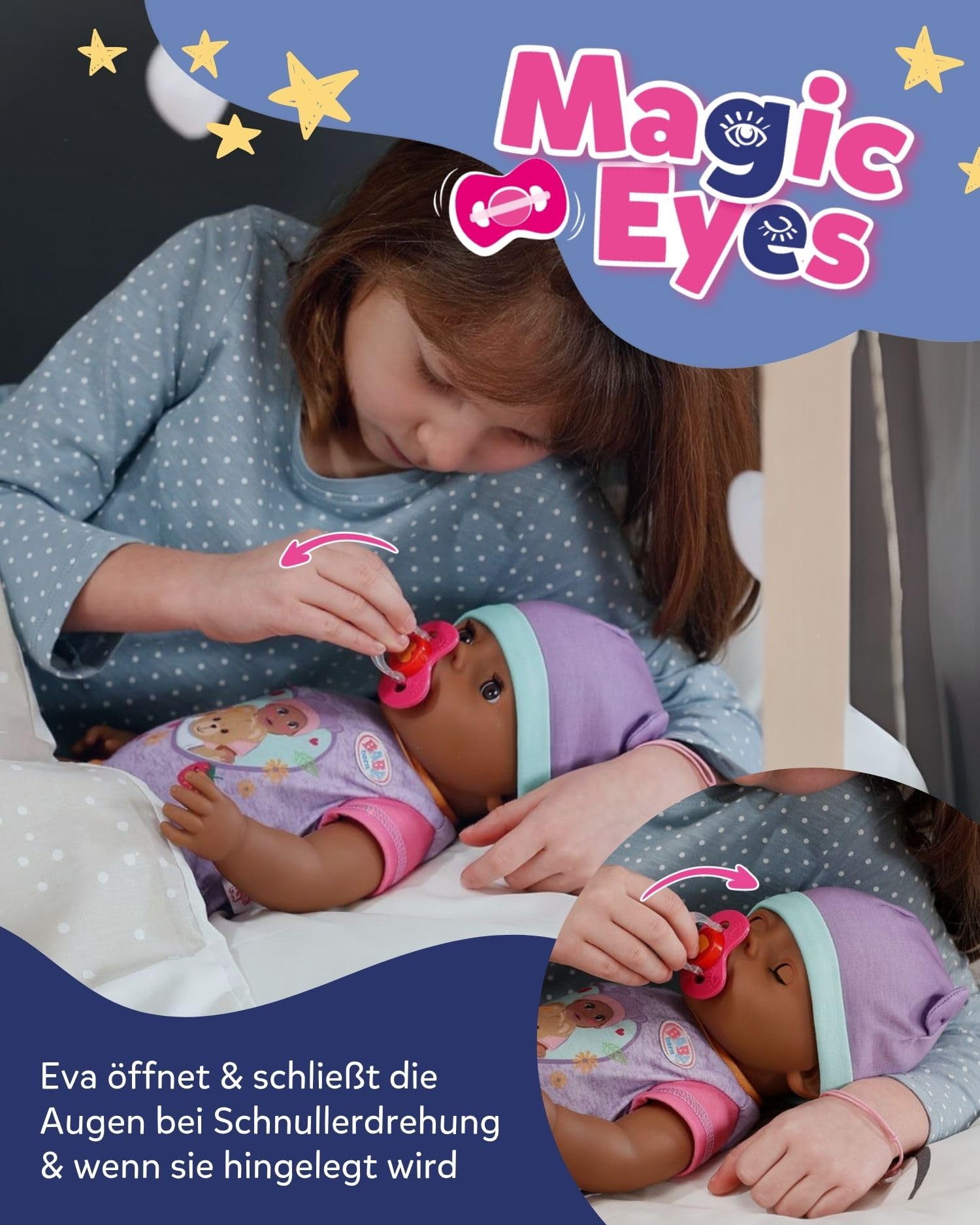 BABY born Eva Baby Doll with 10 Functions & Accessories - 43cm Interactive Doll for Kids 7