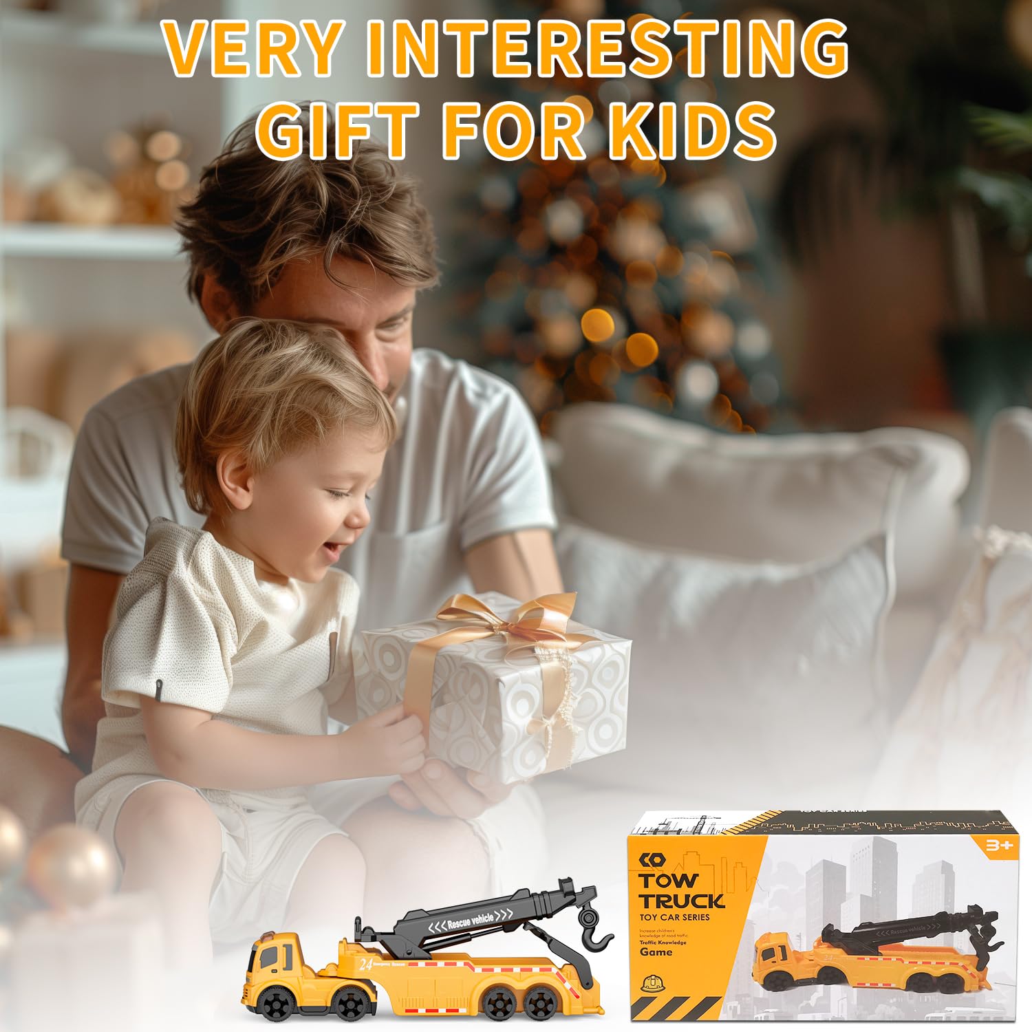 GizmoVine Tow Truck Toy - 360° Crane Arm & Loading Function for Kids 3+ 14