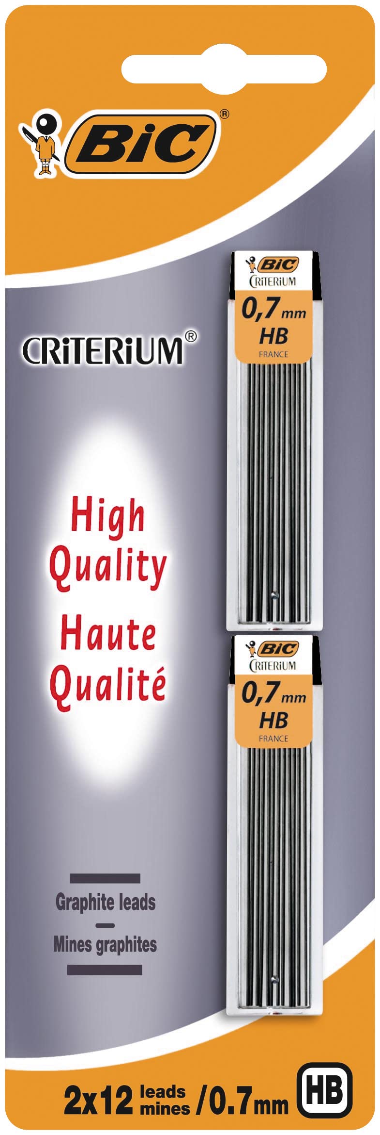 BIC Criterium Mechanical Pencil Leads 0.7mm HB Gray | Pack of 2