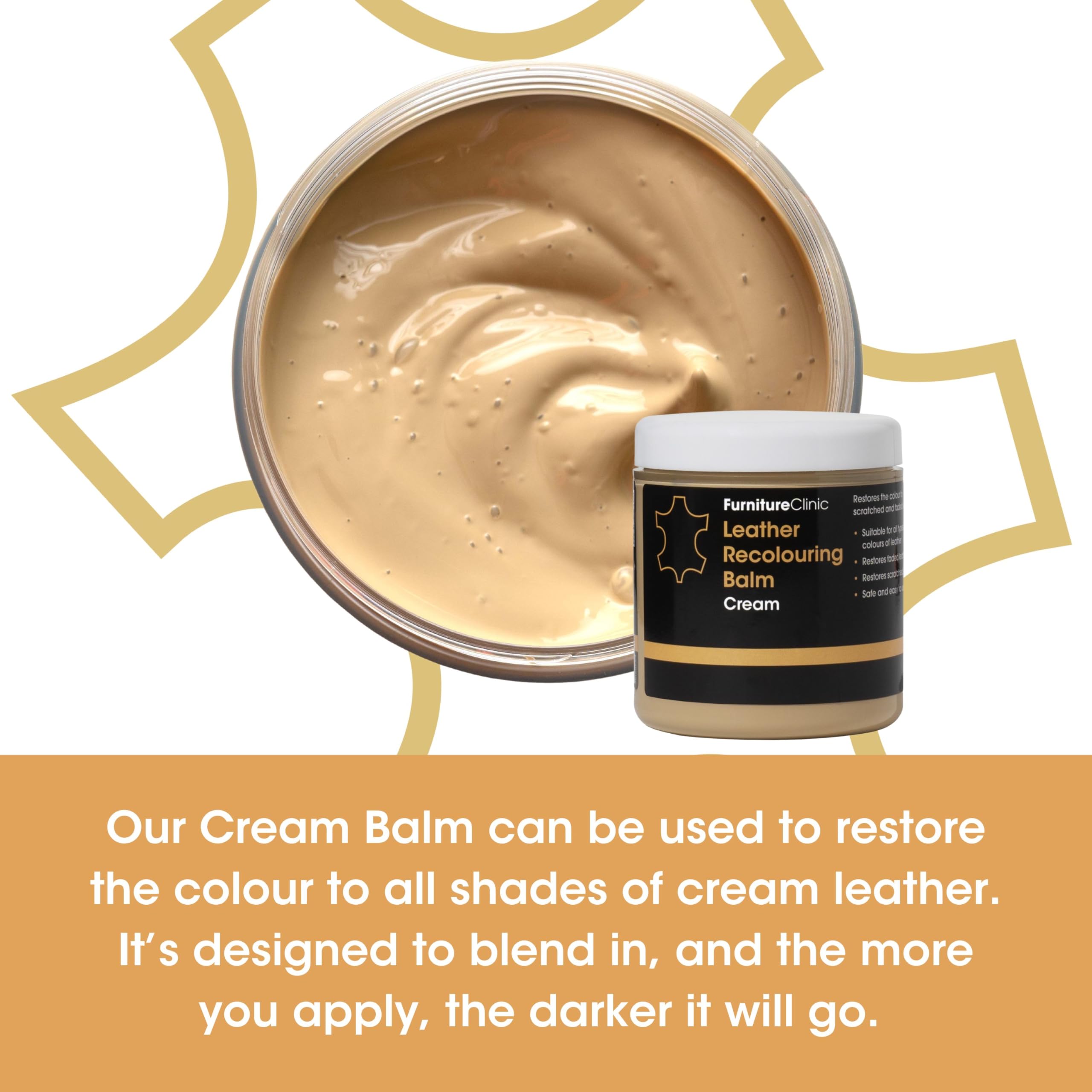 Furniture Clinic Leather Recolouring Balm - Camel Shade for Faded & Scratched Sofas, Car Seats, Shoes, and Clothing 7