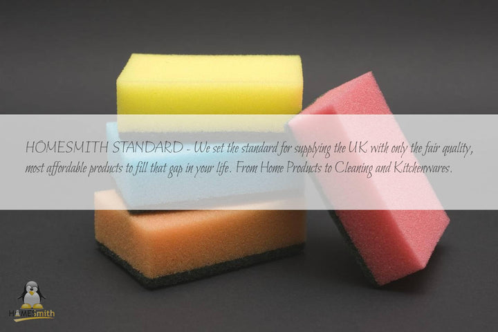 HomeSmith - Colourful Dual-Sided Sponge Scourers - Reusable Non-Scratch Dish Washing & Cleaning Sponges - Pack of 20