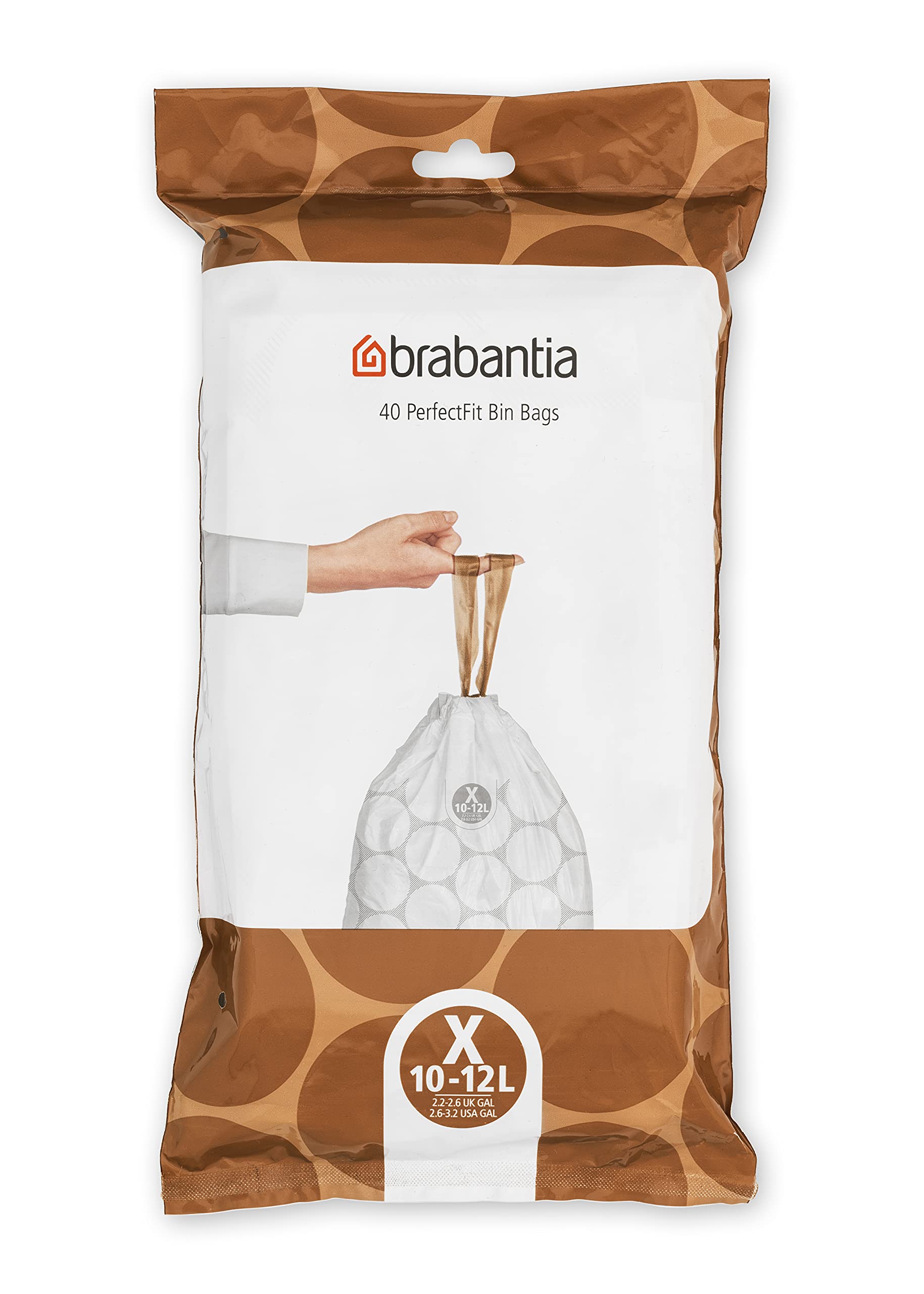 Brabantia PerfectFit Bin Liners - Code X, 12 Litre Capacity, Tear-Resistant Plastic, 40 Count 1