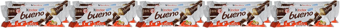 Kinder Bueno Milk Chocolate & Hazelnuts Multipack, 10 x 43g (430g) – Individually Wrapped Chocolate Bars with Crispy Wafer and Creamy Hazelnut Filling