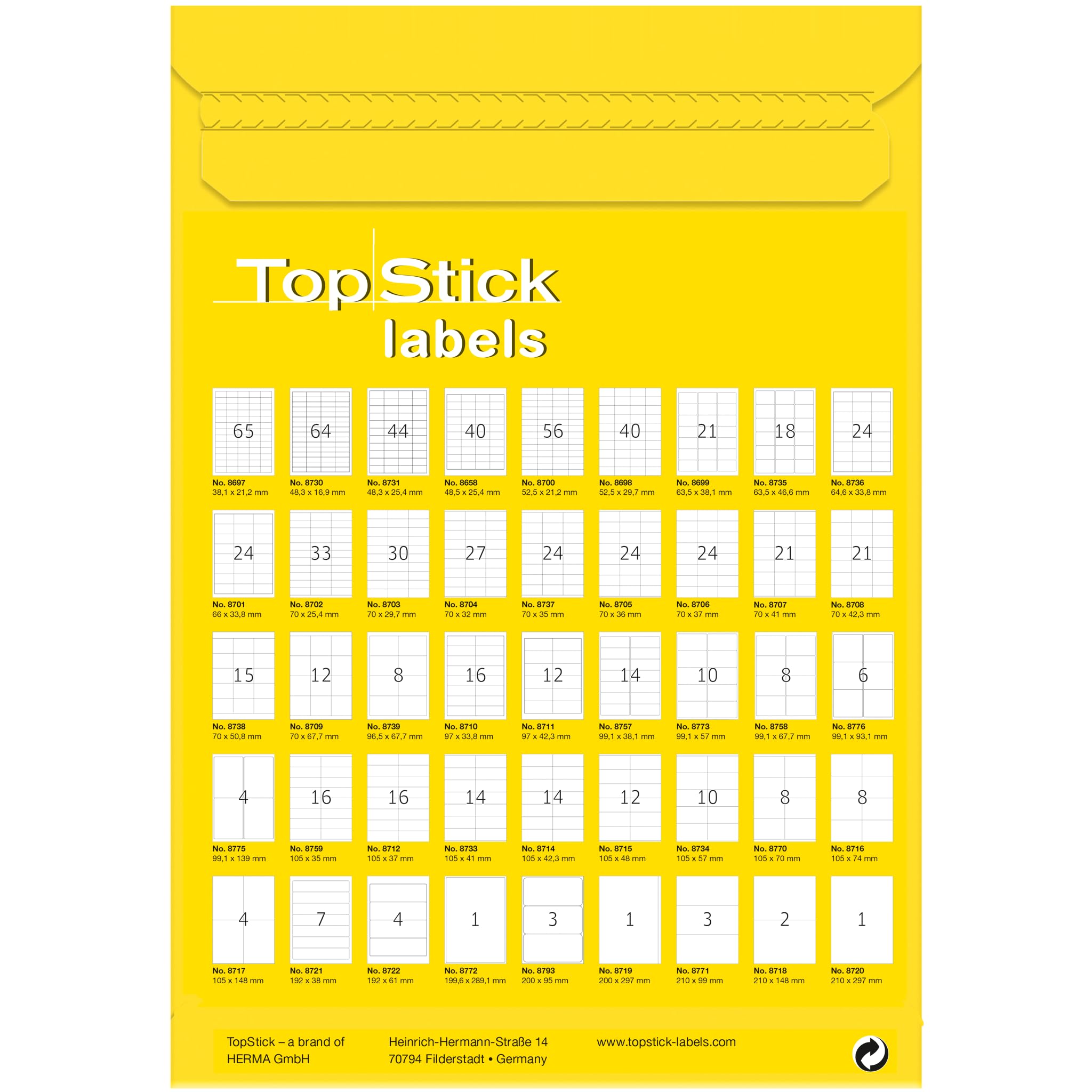 TopStick Self Adhesive Address Labels - 1800 Labels, 63.5 x 46.6 mm, White, for Laser & Inkjet Printers 4