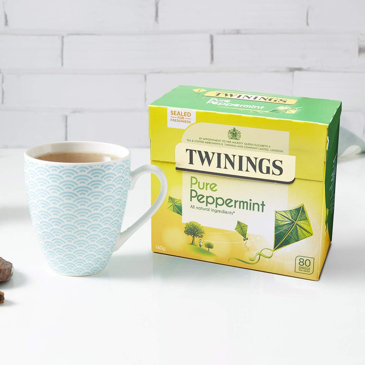Twinings Pure Peppermint 80 Tea Bags, 160g - Naturally Caffeine Free Herbal Tea