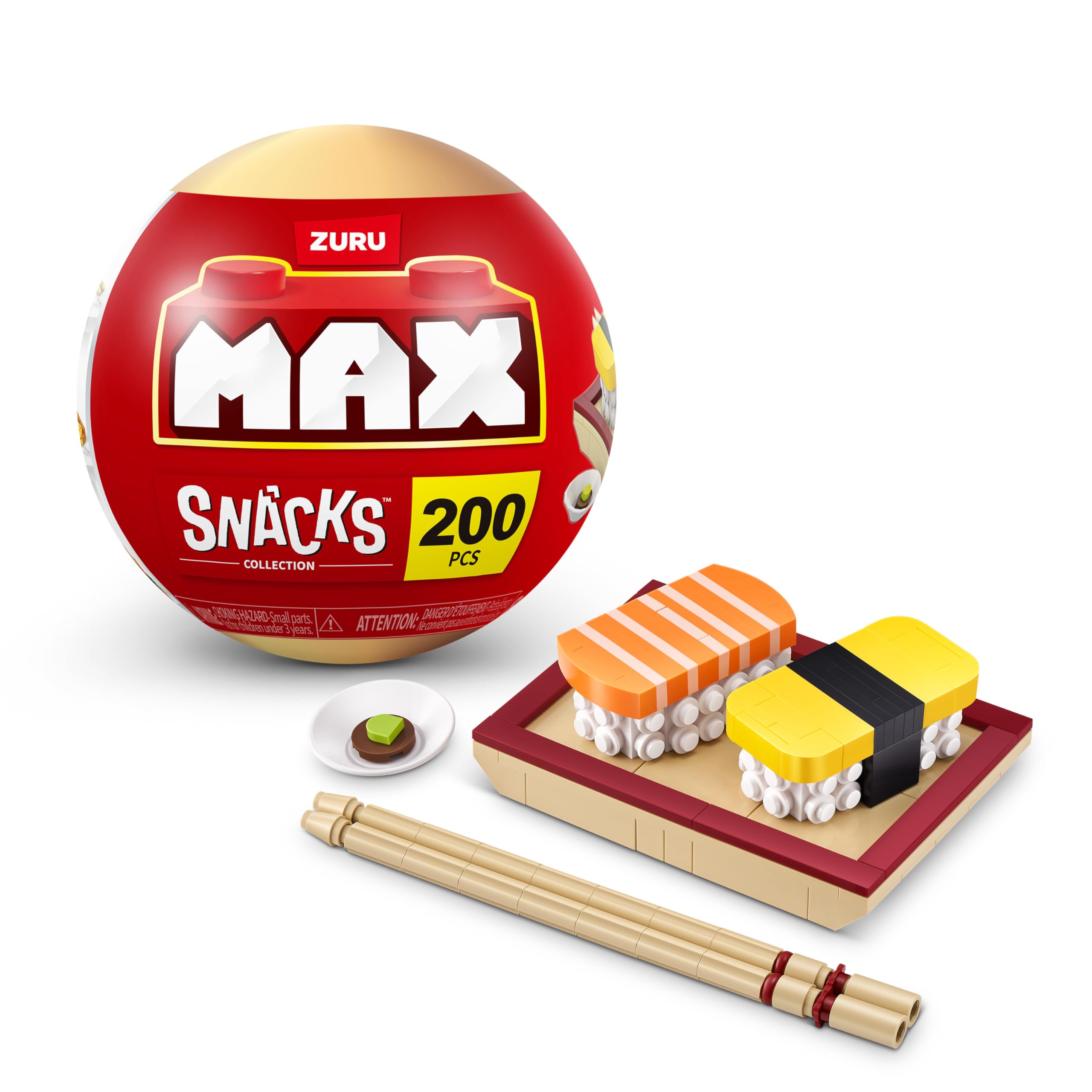 MAX Premium Snacks Building Bricks - Sushi Collectible Set for Ages 3+ 1