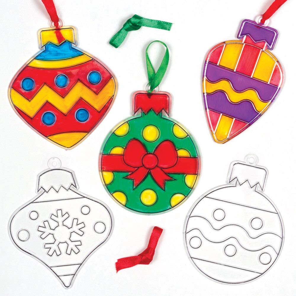 Baker Ross Christmas Bauble Suncatcher Craft Kit - Festive Acrylic Decorations for Kids (Pack of 8) 5