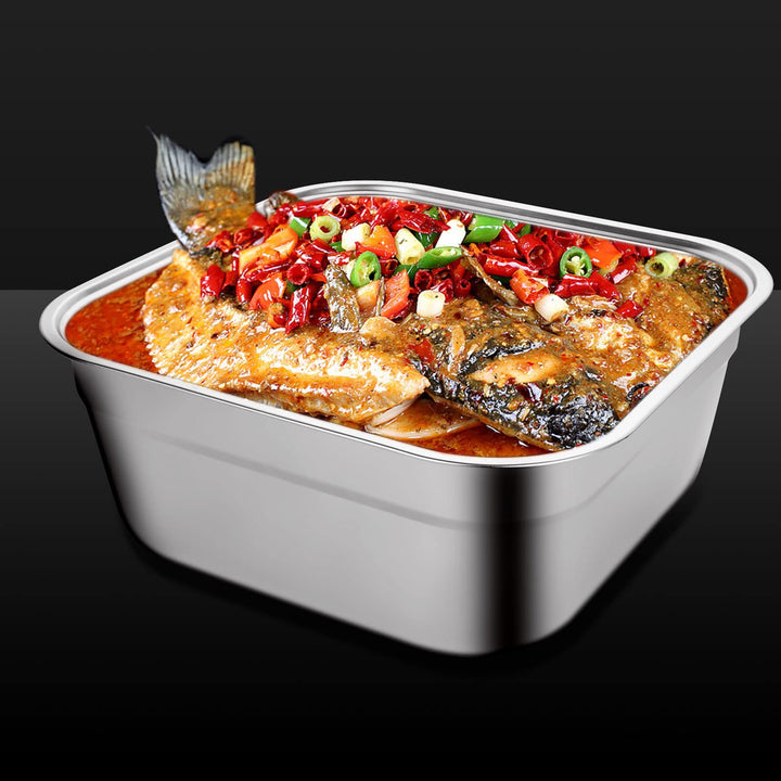 ASelected - Stainless Steel Washing Up Bowl 10L Rectangular Sink Basin