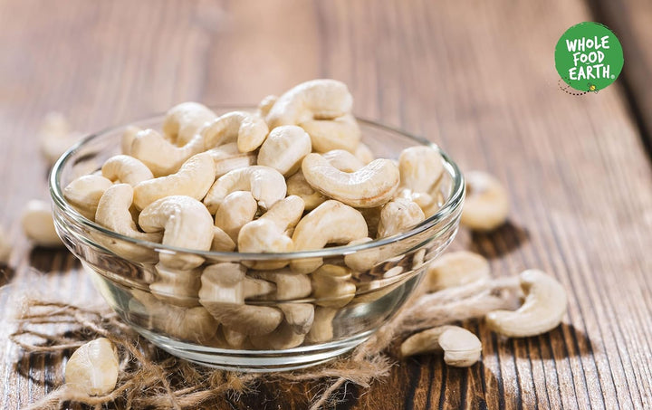 Wholefood Earth Organic Cashew Nuts Whole – 500g | Raw | GMO Free | Vegan