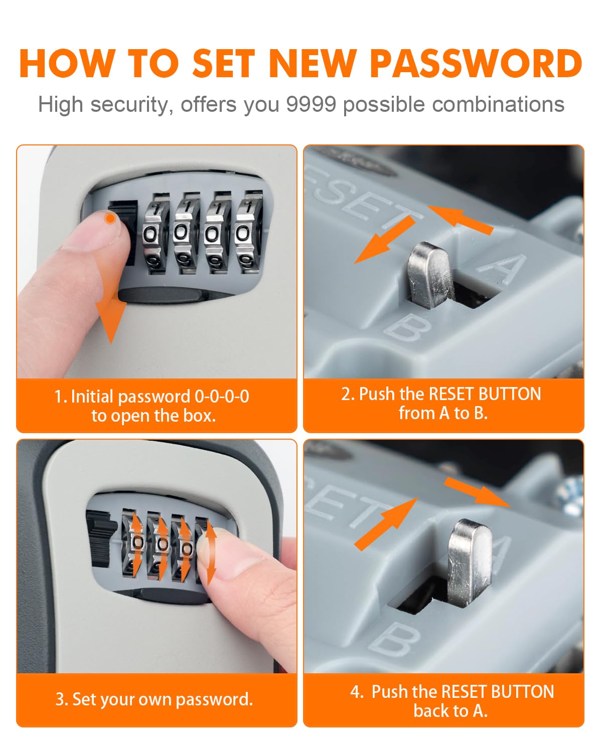 GRIFEMA GA1003-2 Key Safe Box - 4 Digit Combination Lock | Weatherproof | Zinc Alloy & Steel 6