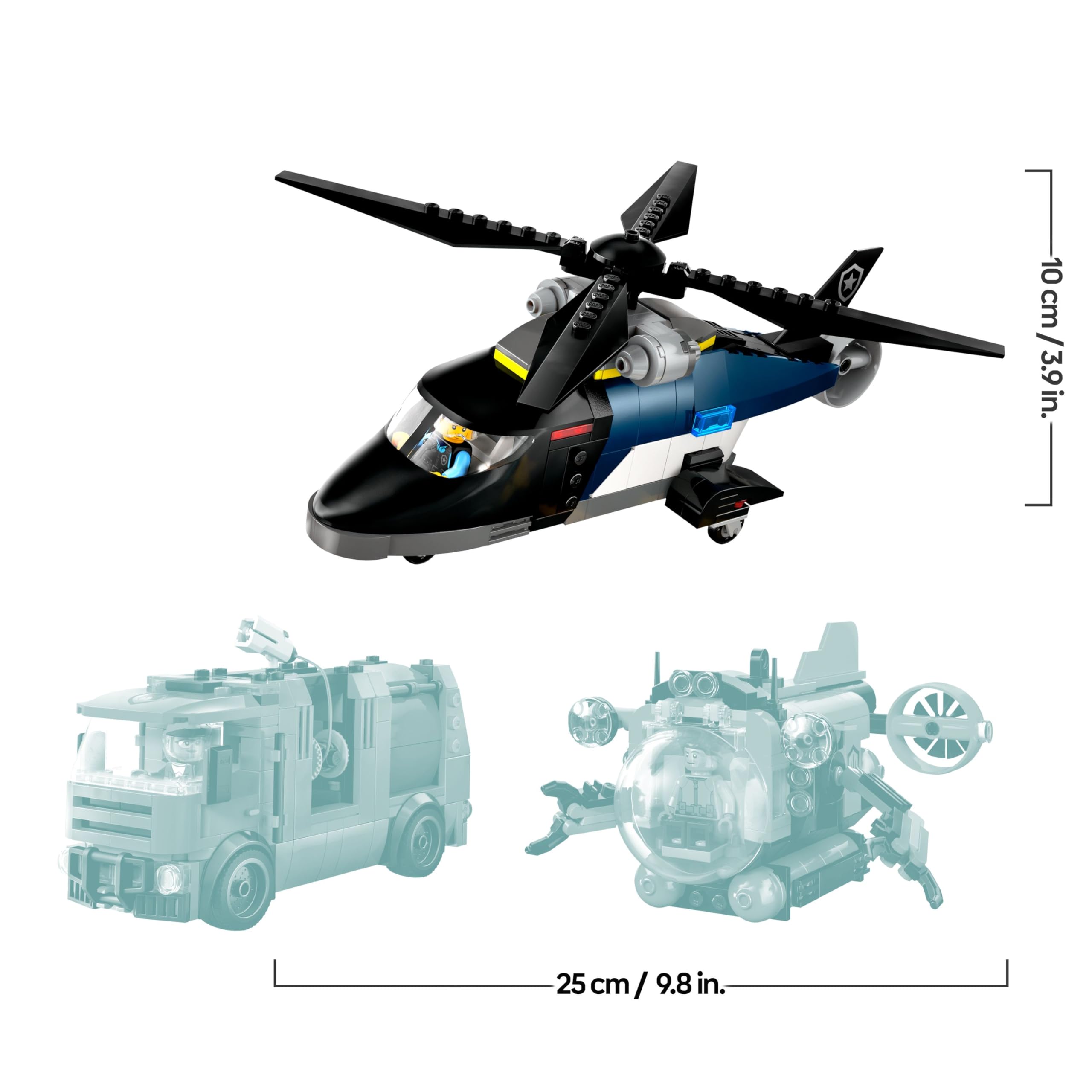 LEGO City 60462 Helicopter, Fire Truck & Submarine Remix Building Set | Ages 7+ 7