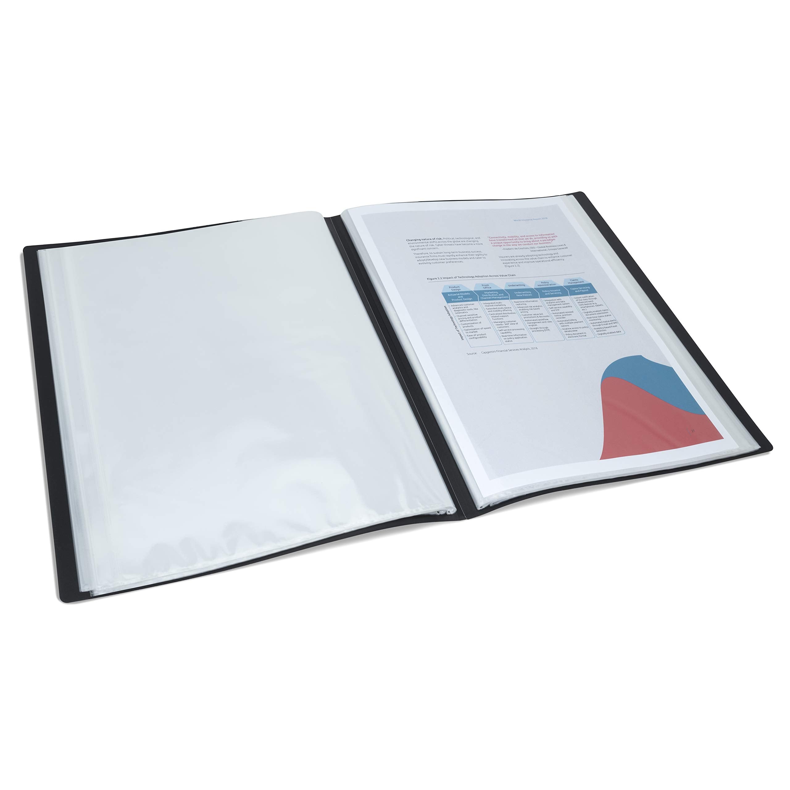 RAPESCO Presentation Folder 1644 - 40 Pockets A4 Black Polypropylene with Antibacterial Protection 2