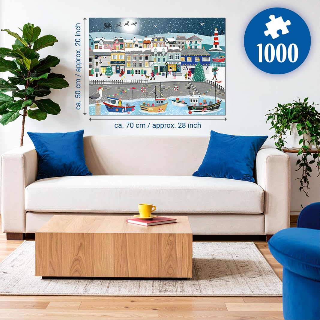 Ravensburger Coastal Christmas 1000 Piece Jigsaw Puzzle - Festive Harbour Scene | Adults & Children 12+ | 70 x 50cm 2