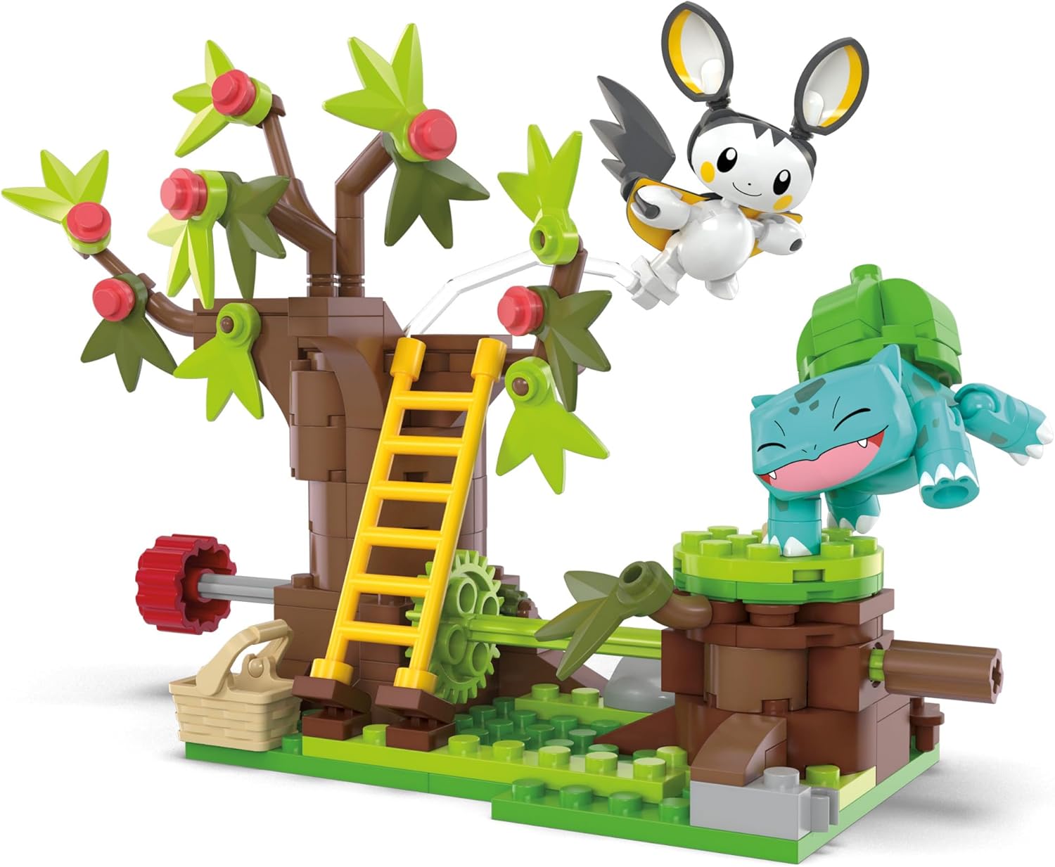 MEGA Pokémon Action Figure Building Toys - Emolga & Bulbasaur's Charming Woods with Motion Brick 4