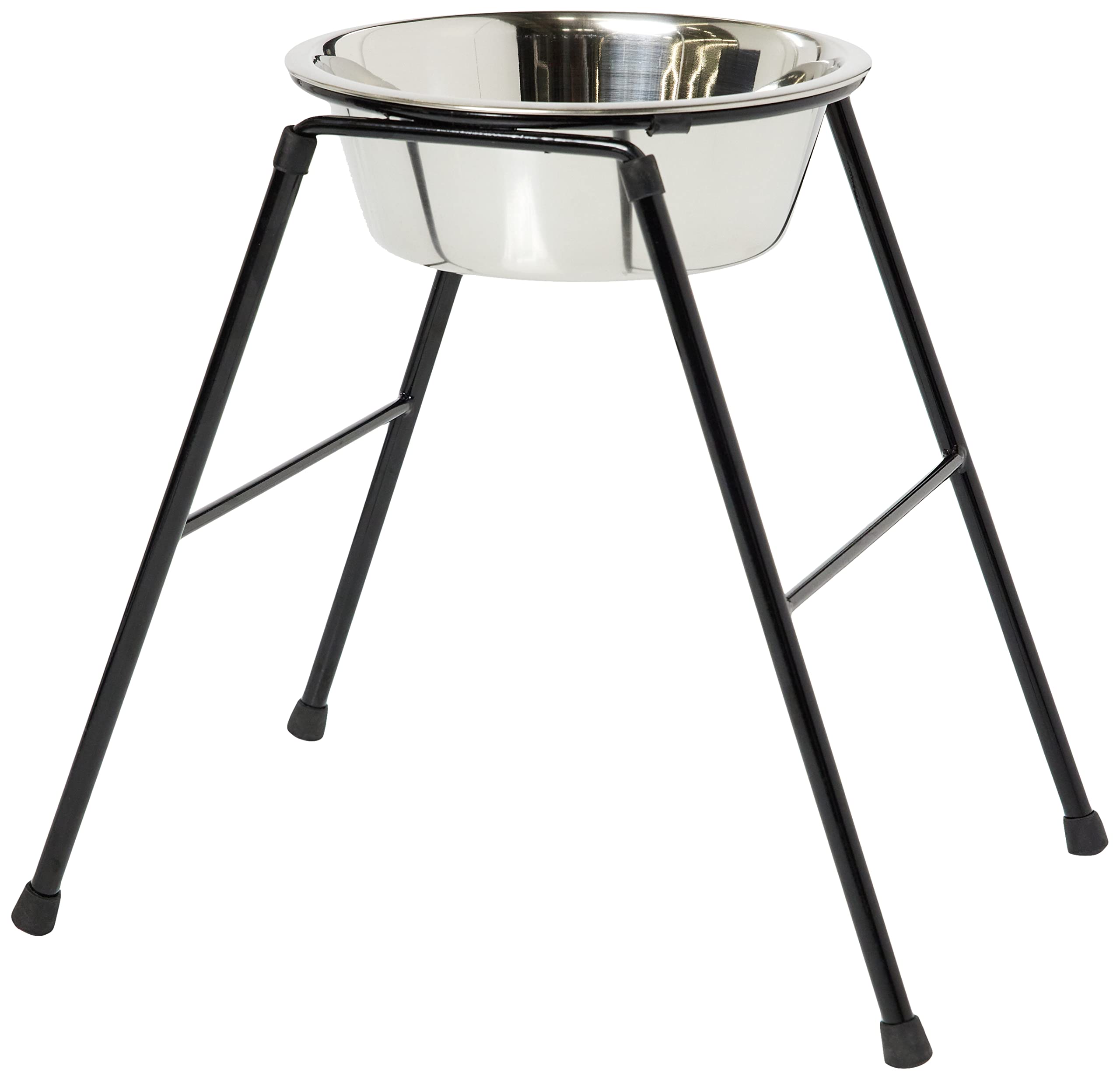 CLASSIC Single Raised Pet Feeder - 370mm Height | 2500 ml Stainless Steel Bowl | Non-Slip
