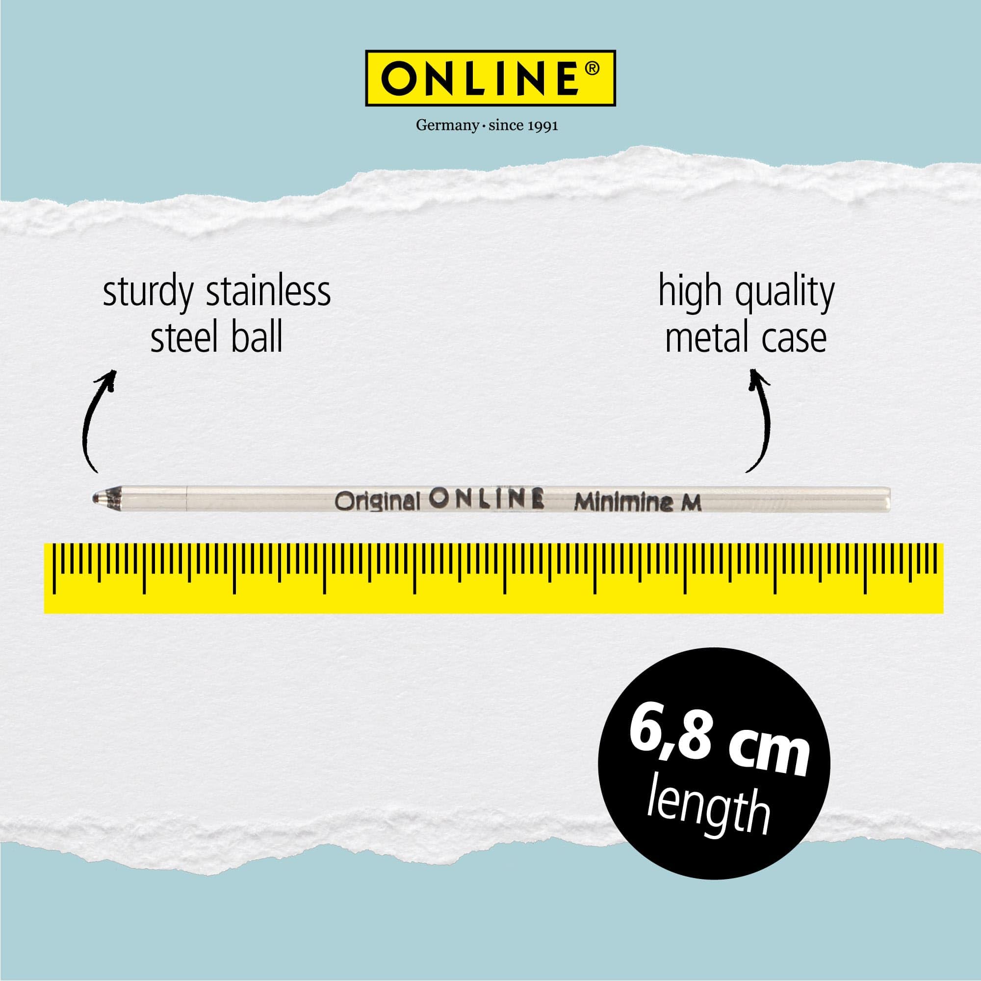 Online Ballpoint Pen Refill D1 Standard - Black Ink, Medium Point, 3 Pack | ISO 12757-2 DOC Certified 4