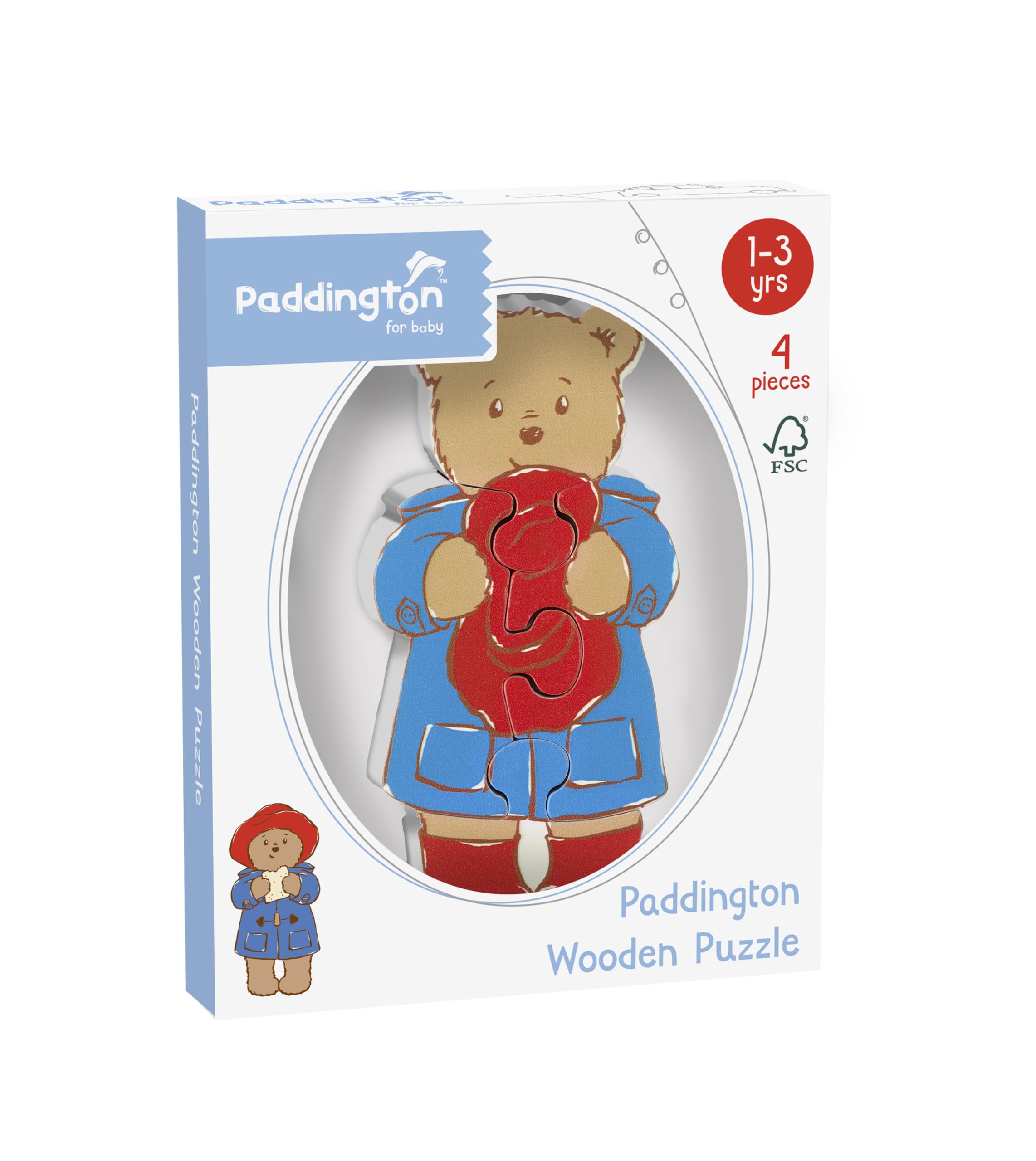 Paddington Bear Mini Wooden Puzzle - Chunky Jigsaw for Toddlers, FSC Certified 1