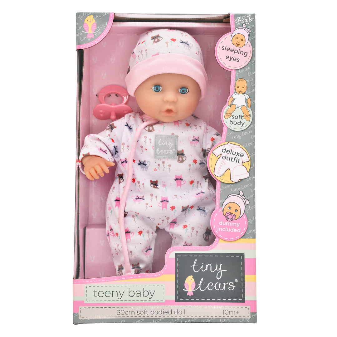 Tiny Tears Teeny Baby Doll - 30cm Soft Body with Sleeping Eyes & Deluxe Outfit