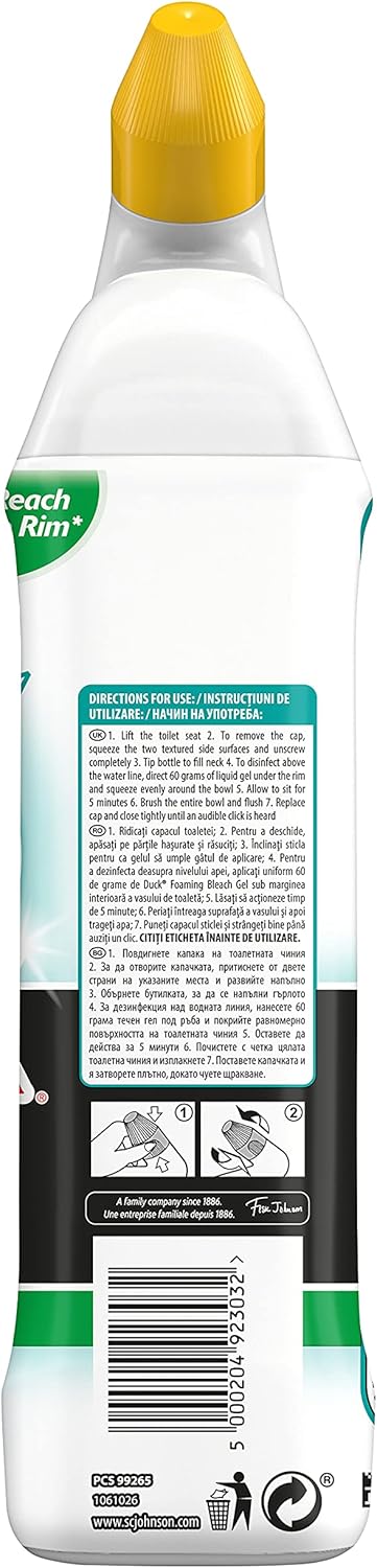 Duck - Foaming Bleach Gel Toilet Cleaner with Marine Scent 750ml 3