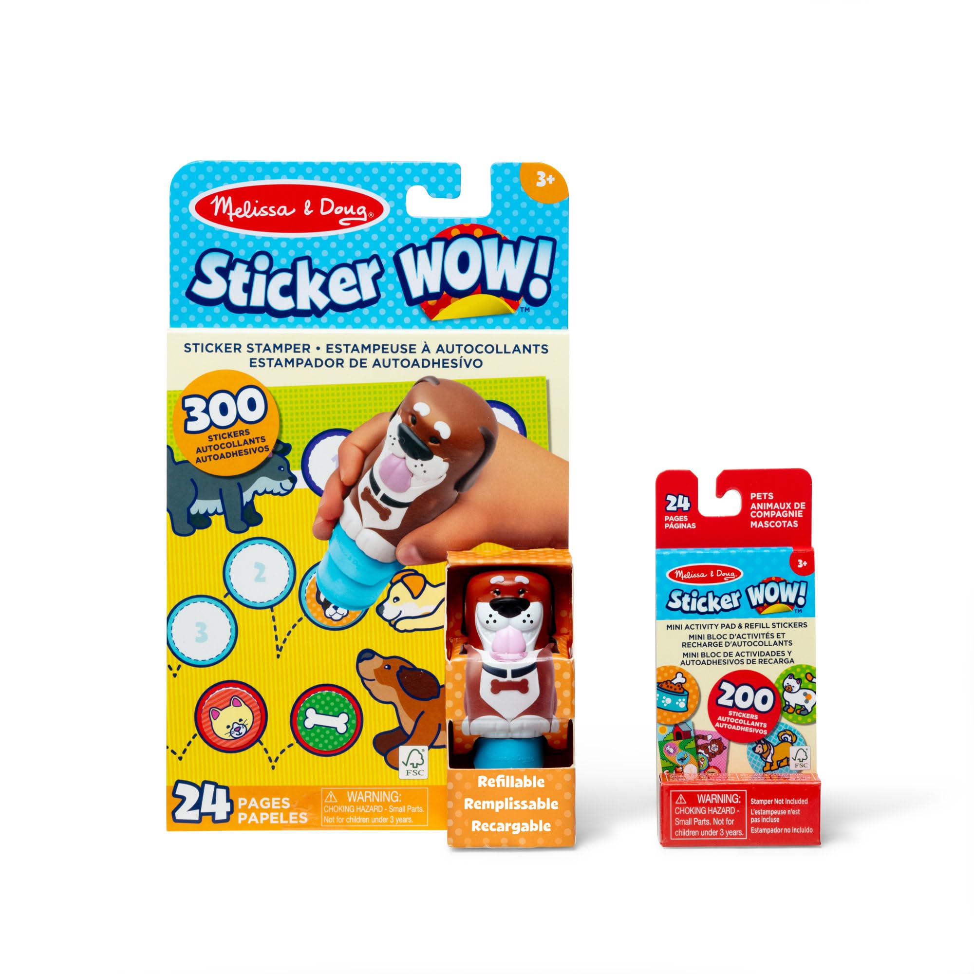 Melissa & Doug Sticker WOW! Dog Bundle with Cocoa Stamper and 500 Stickers | Ages 3+