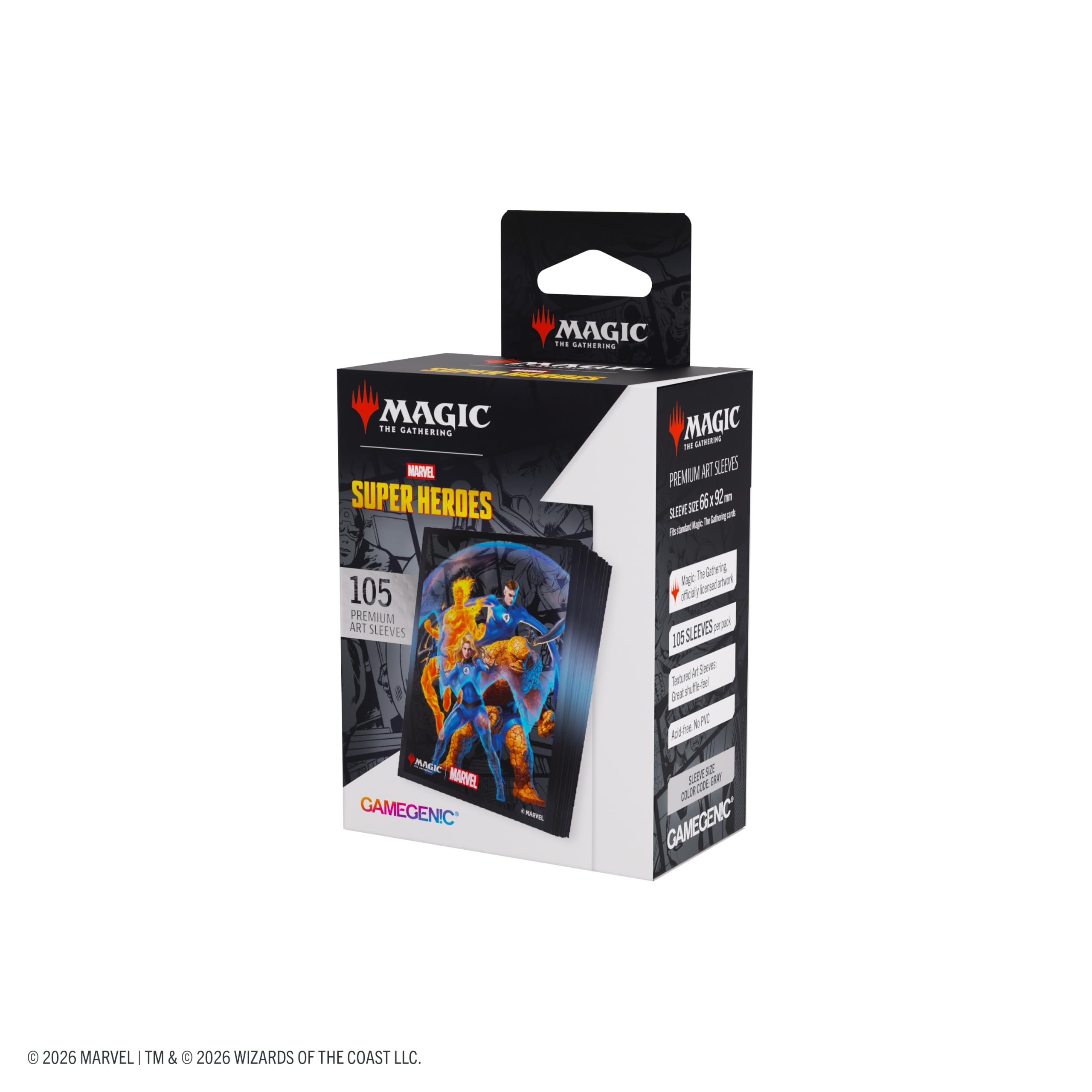 Gamegenic Premium Art Sleeves - Fantastic Four Design | 105 Sleeves | Standard Card Size 4