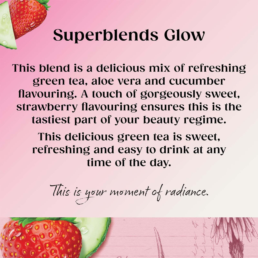 Twinings Superblends Glow Herbal Infusion with Strawberry, Cucumber, Green Tea & Aloe Vera (80 Teabags)
