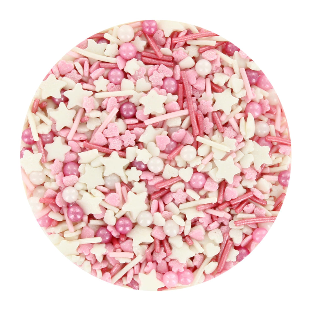 Baked with Love - Pink Sprinkles 90g | Pink & White Sugar Cake Sprinkles Mix