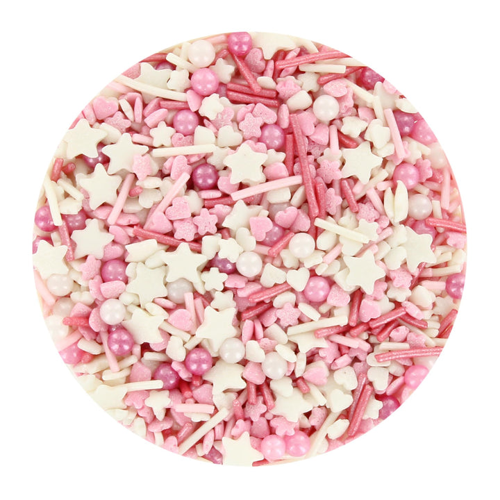 Baked with Love - Pink Sprinkles 90g | Pink & White Sugar Cake Sprinkles Mix