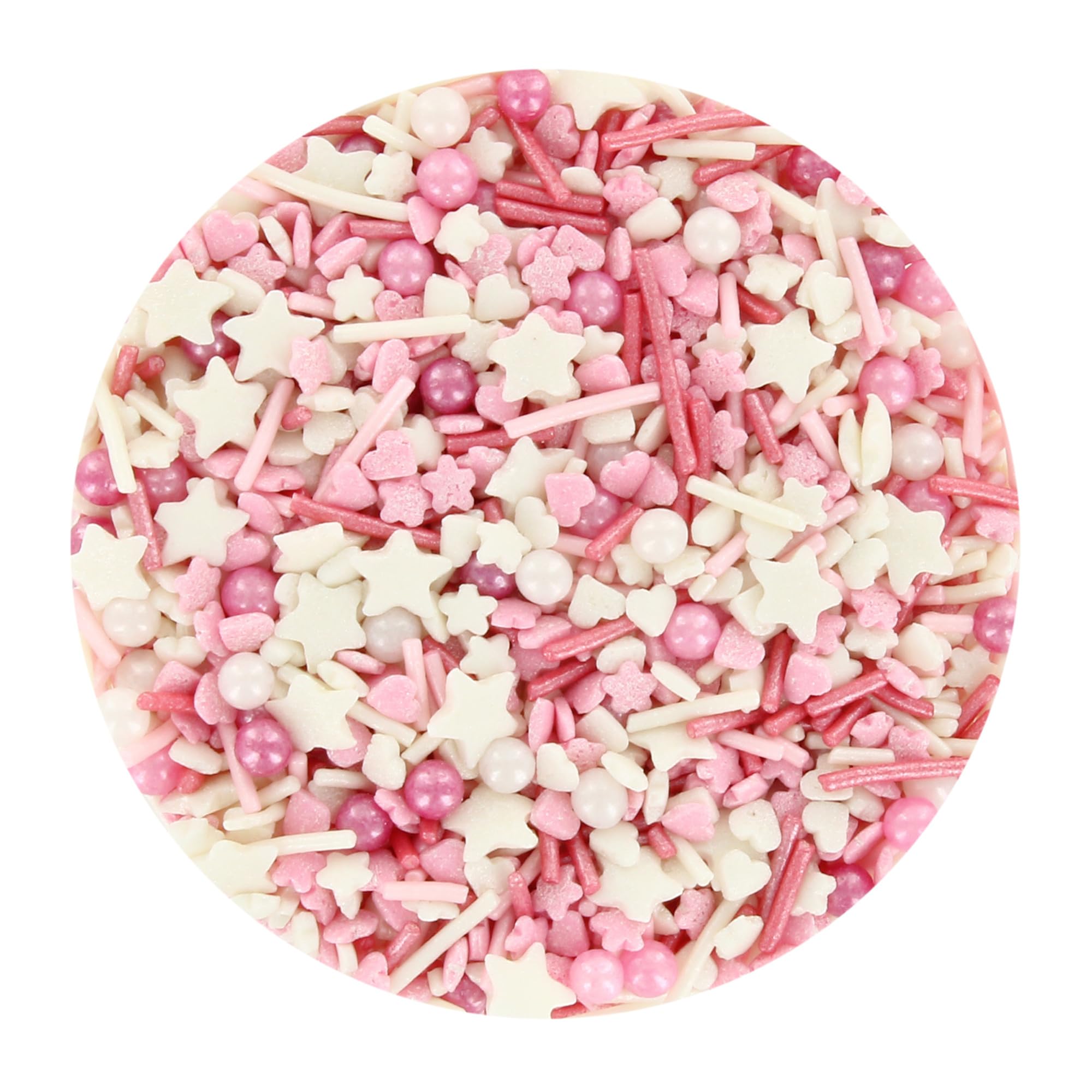 Baked with Love Pink Sprinkles - Pink & White Sugar Mix | 90g Resealable Bottle 7