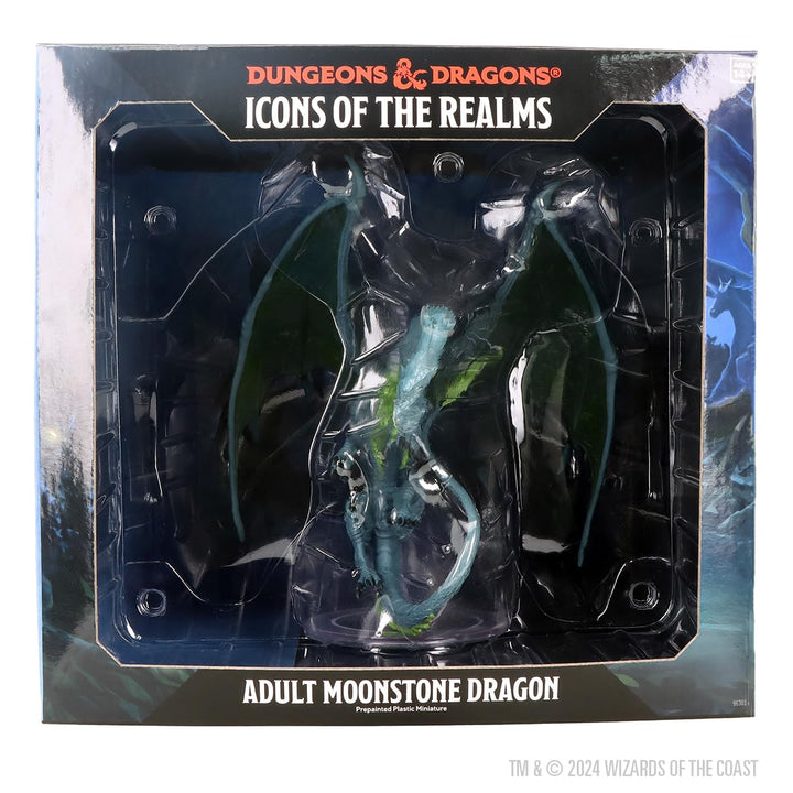 WizKids D&D Icons of The Realms: Adult Moonstone Dragon - Premium Painted Miniature (2023)