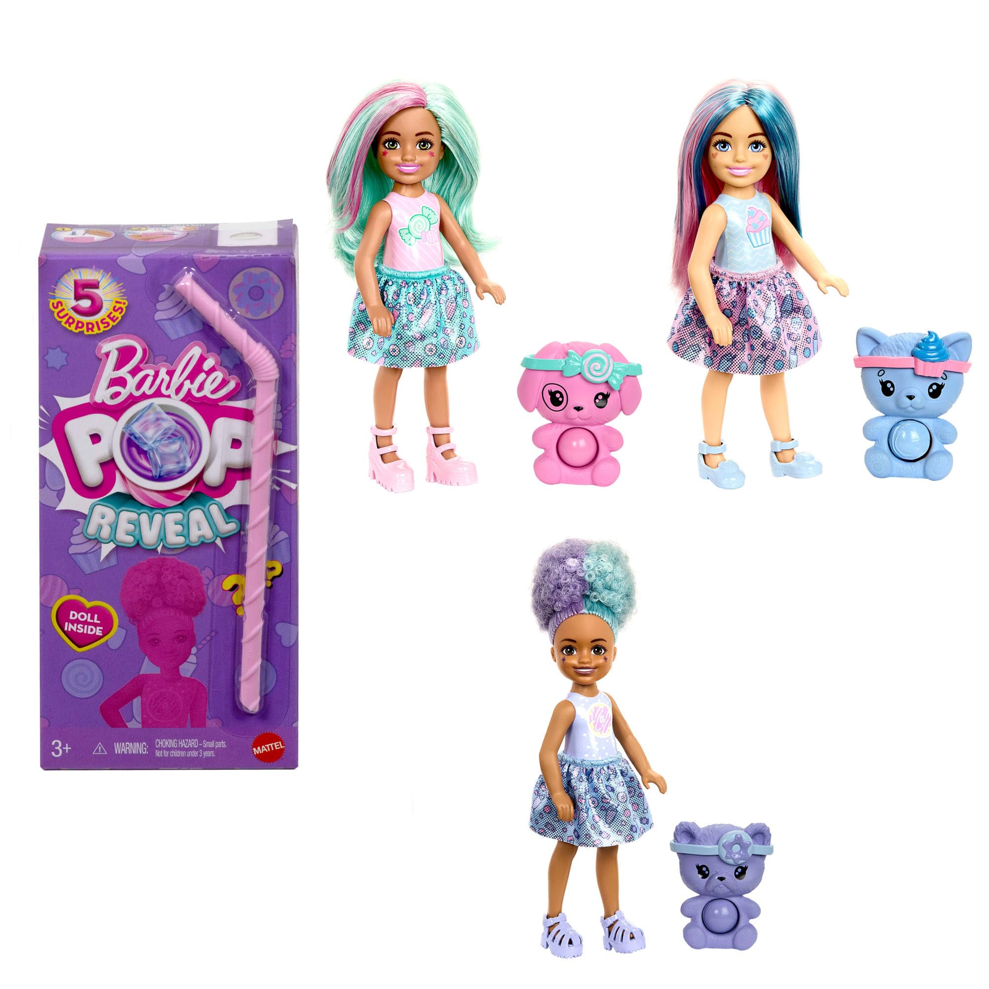 Barbie Chelsea Pop Reveal Doll Set - Treat Series with 5 Surprises, Scented & Color-Changing Play 1