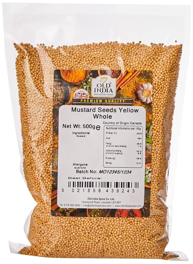 Old India Whole Yellow Mustard Seeds - 500g Pack | 100% Natural 1
