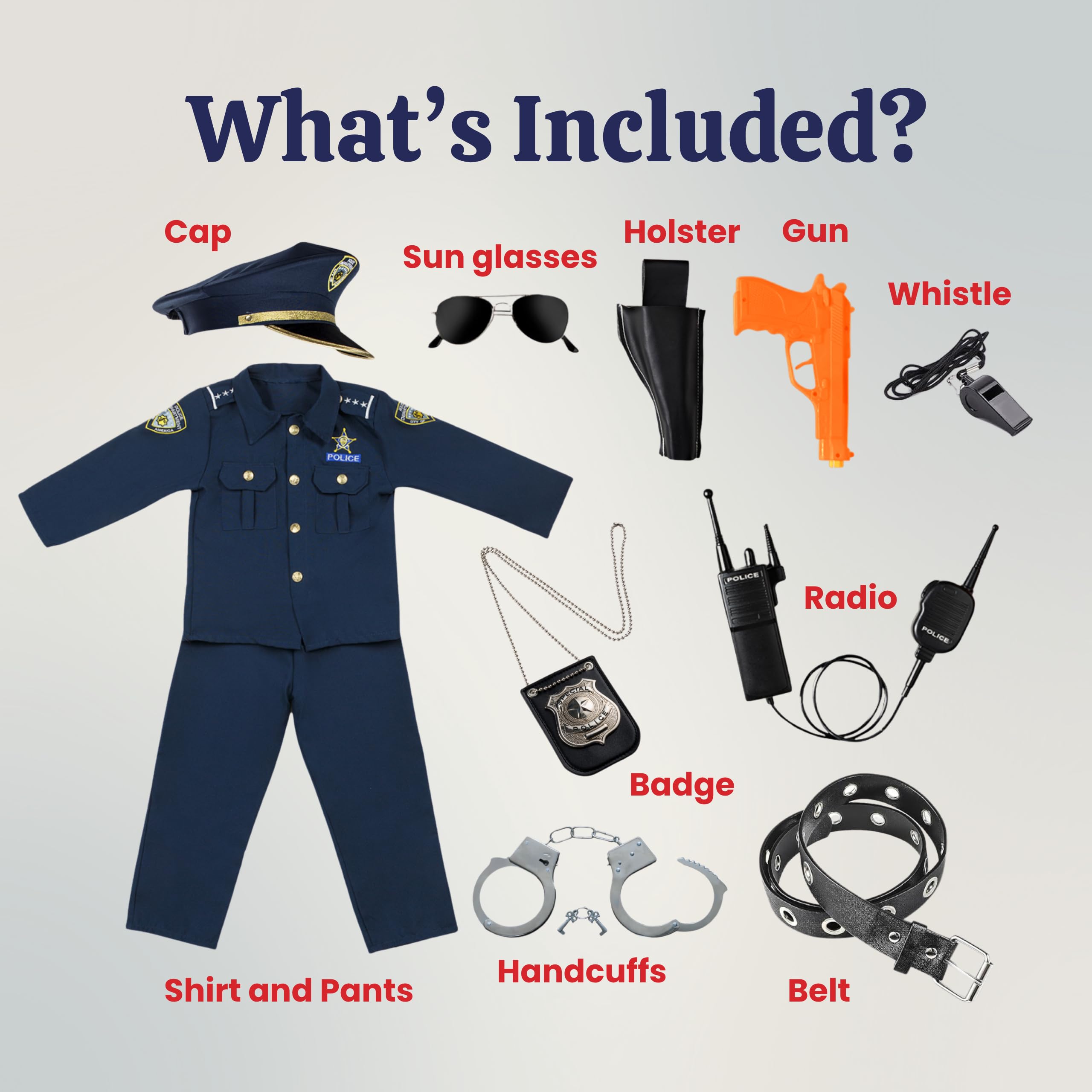 Dress Up America Children's Police Costume for Boys - Shirt and Pants 3