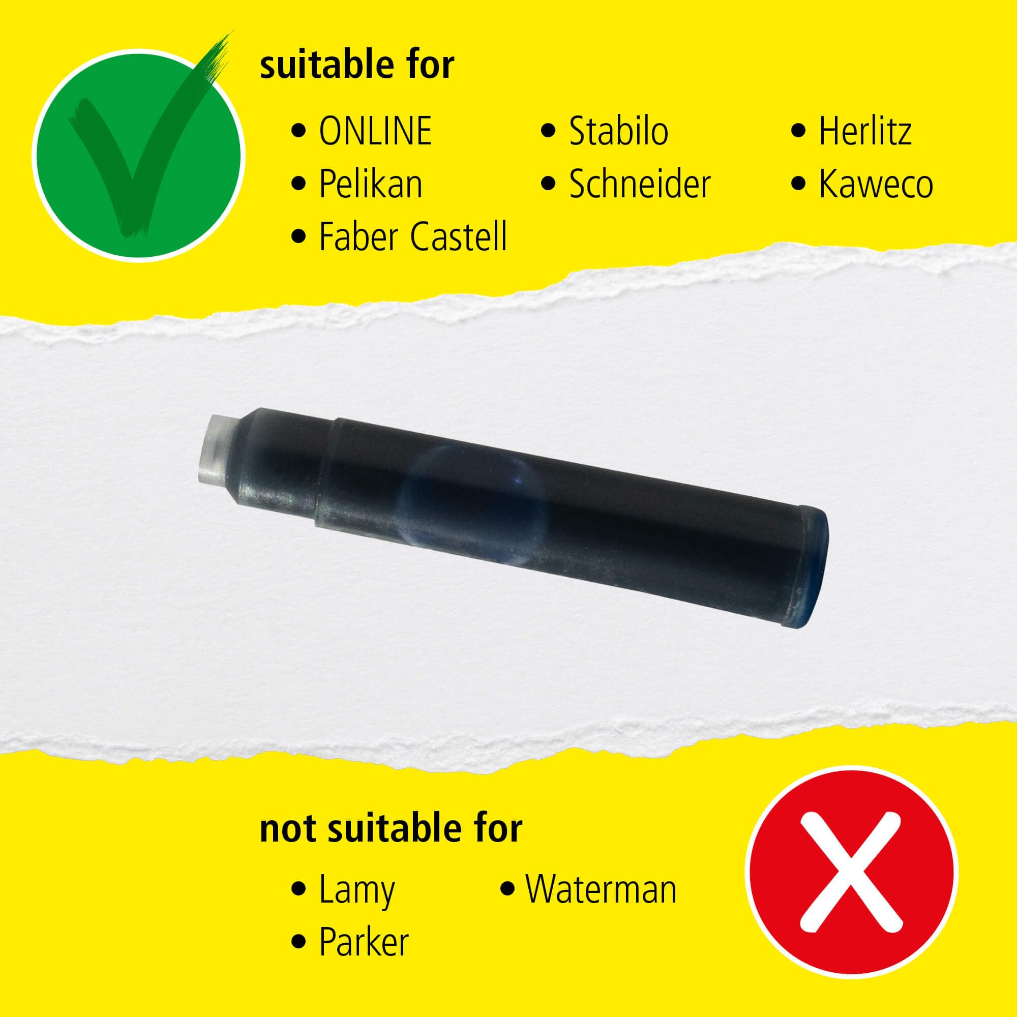 Online Standard Fountain Pen Ink Cartridges - Nightblue | Universal Fit | 6 Pack 4