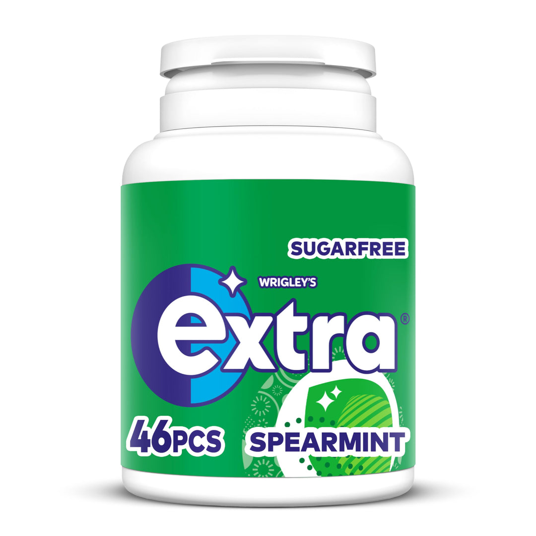 Extra - Spearmint Sugar-Free Chewing Gum Bottle, 60 Pieces