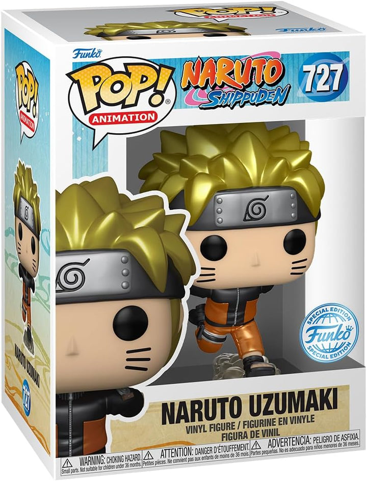 Funko POP! &amp; T-Shirt: Naruto – Naruto Run – Metallic – XL – T-Shirt mit Sammlerstück