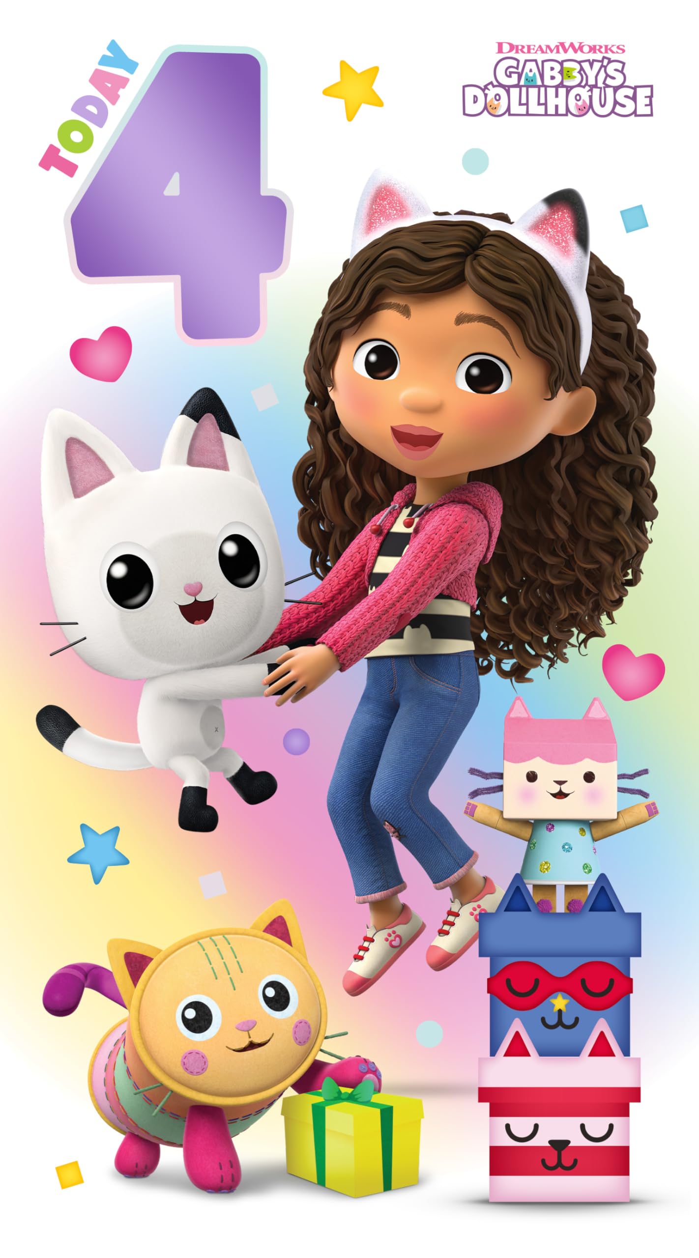 Danilo Promotions LTD Gabby's Dollhouse Birthday Card for Age 4 | Standard Size | Multi-Colour