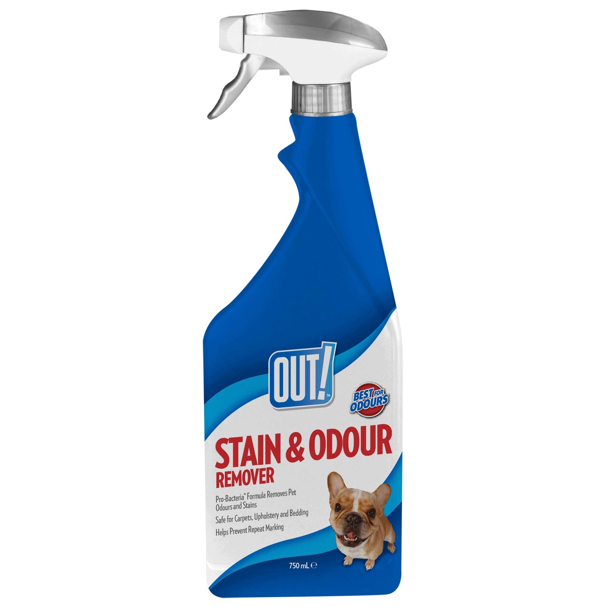 OUT! Pet Stain & Odour Remover - 750ml Bottle | Pro-Bacteria & Enzyme Formula | Vanilla Scent 1