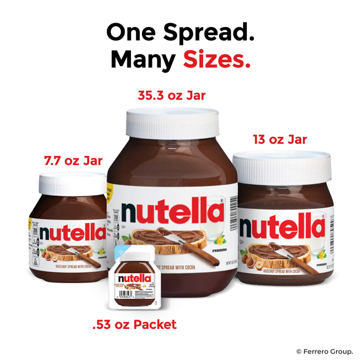 Nutella Hazelnut Chocolate Spread 750g Jar - Gluten Free, No Artificial Colours or Preservatives
