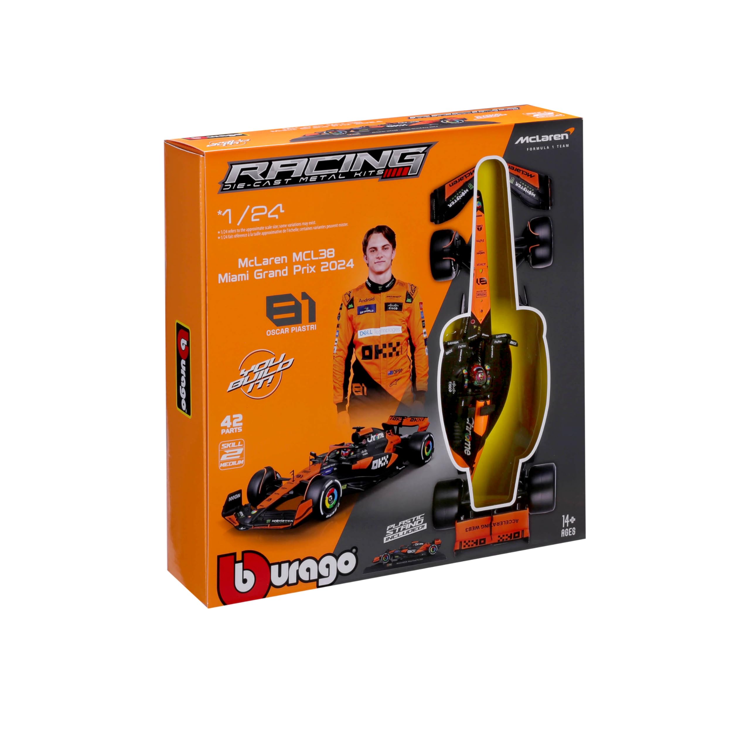 Bburago Build-It-Yourself Die-Cast Formula 1 Model Kit - McLaren MCL38 | Ages 8+ 5