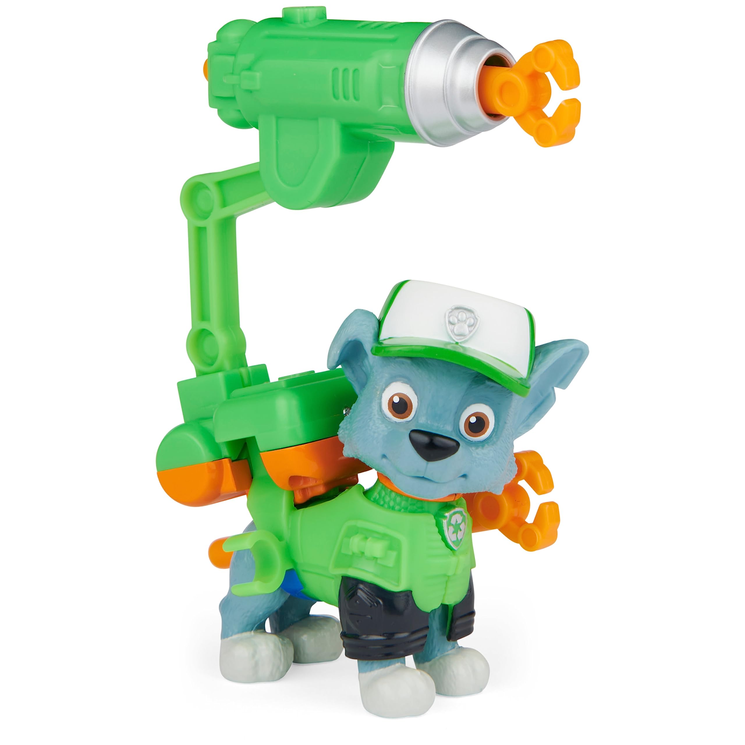 Paw Patrol Rocky Action Figure with Clip-on Backpack and 2 Projectiles - Movie Collectible Toy for Kids 3+ 1