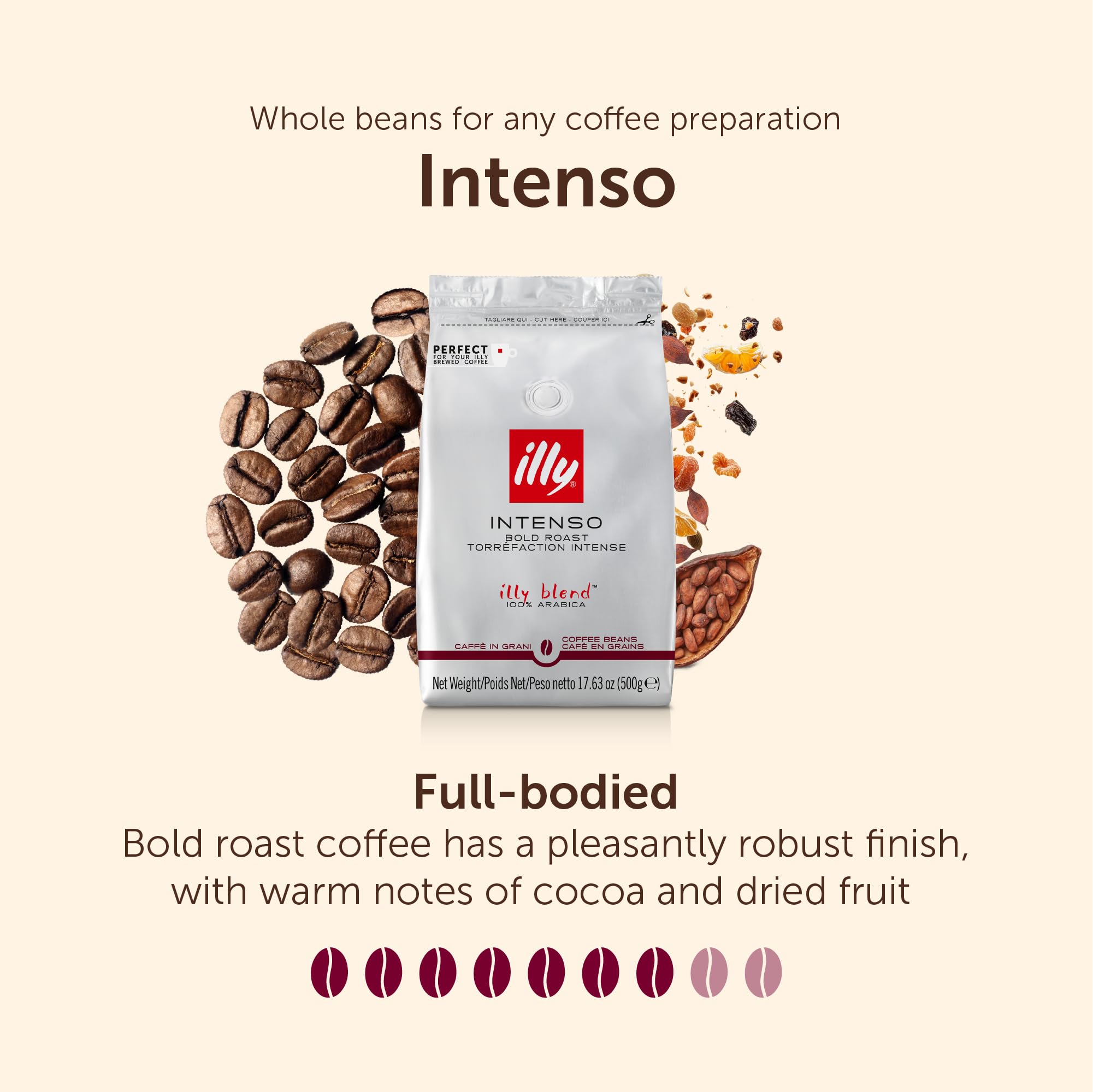 illy Intenso Kaffeebohnen – 100 % Arabica, dunkle Röstung – 500 g Nachfüllbeutel 7