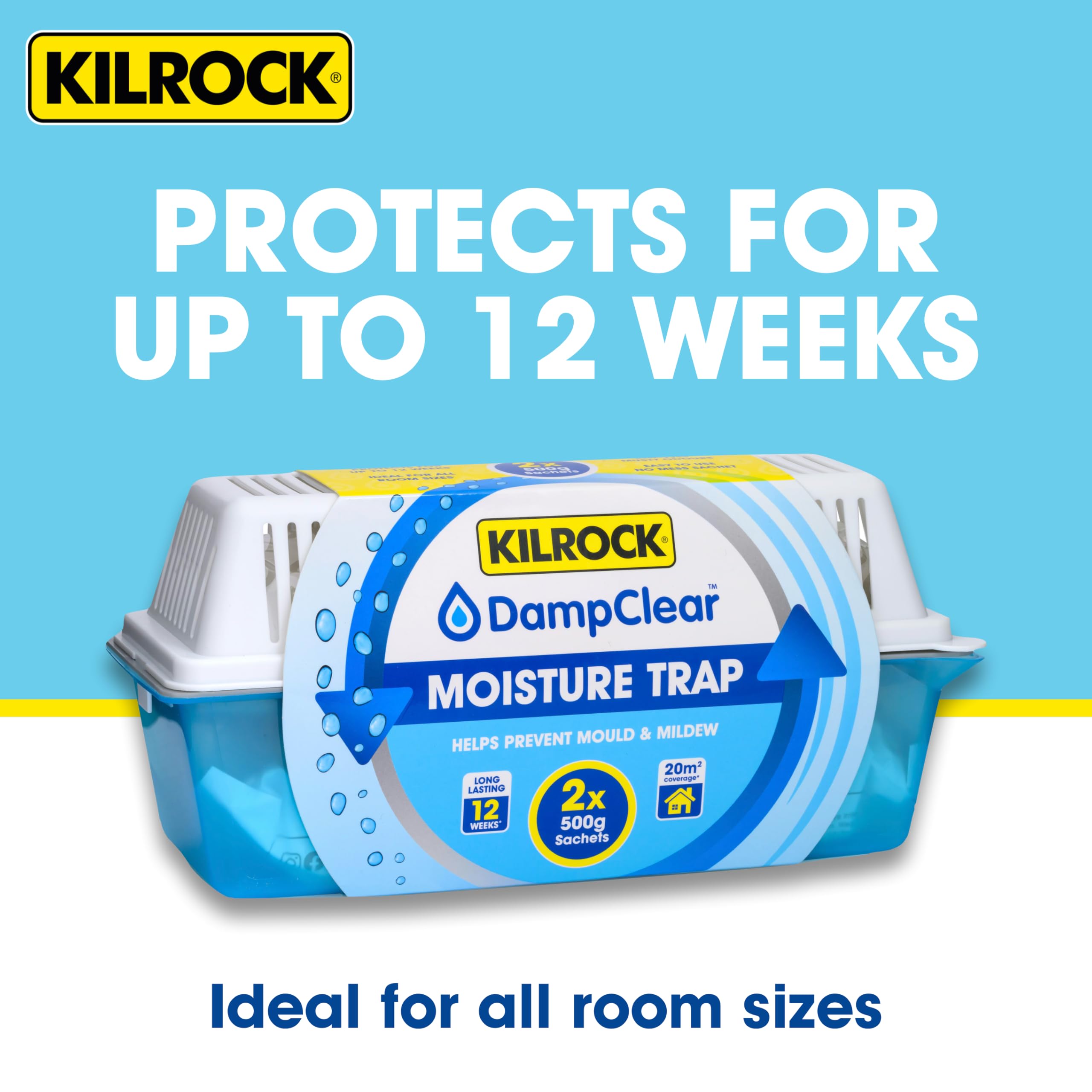 Kilrock Damp Clear Moisture Trap - 2X 500g Sachets for Home Moisture Control 3