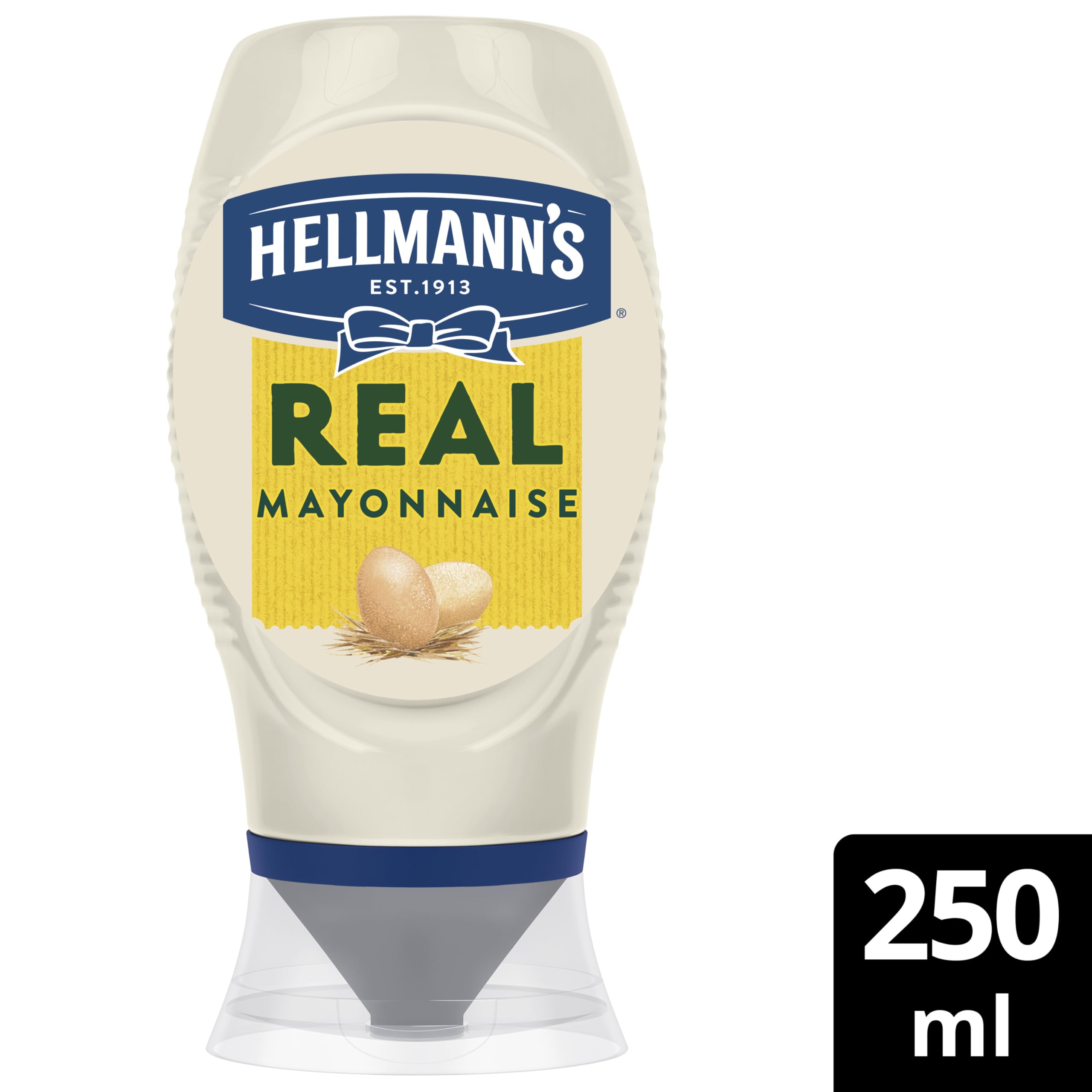 Hellmann's Real Mayonnaise - Made with 100% Free-Range Eggs | 250 ml Squeeze Bottle