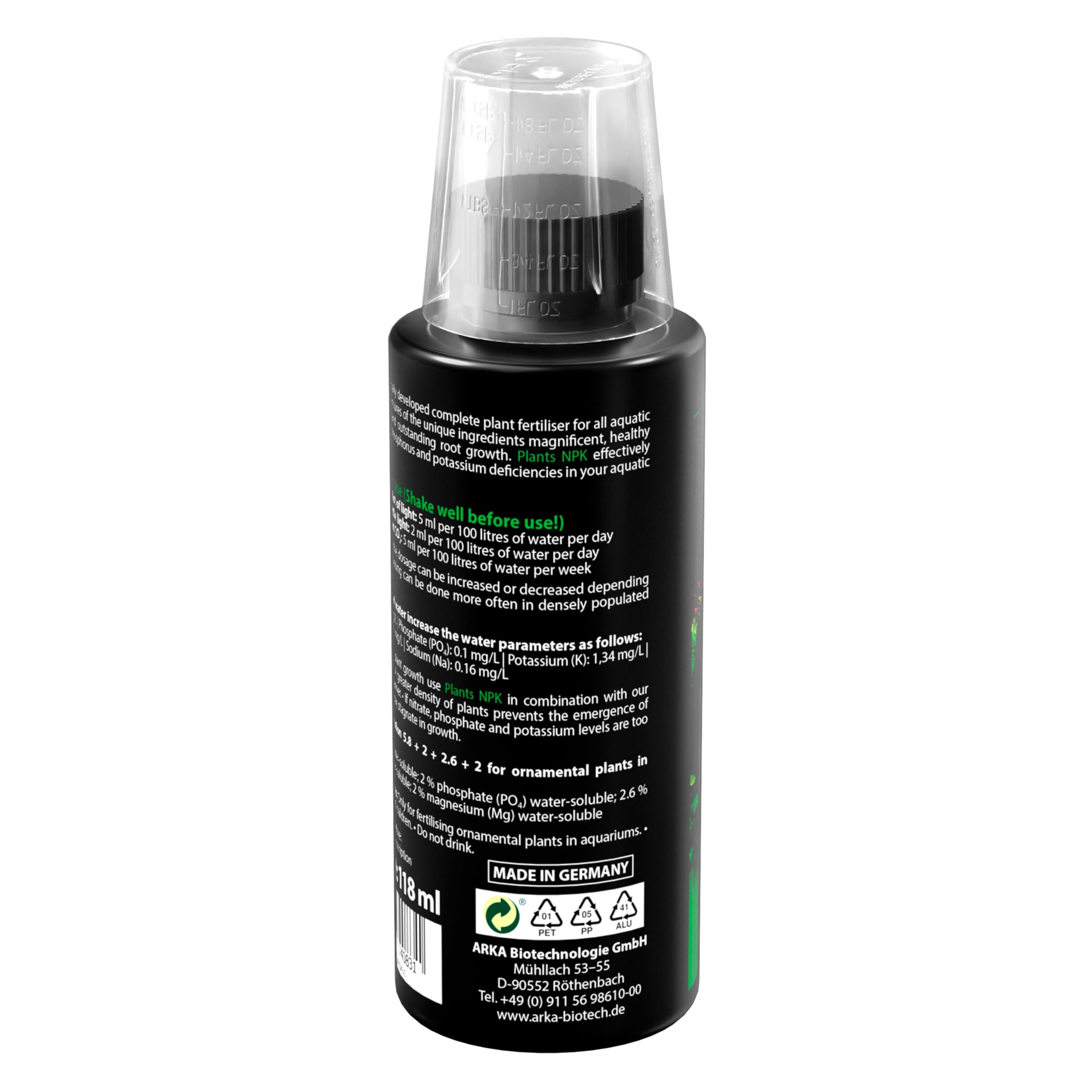 ARKA PLANTS NPK Aquarium Plant Fertiliser - Complete NPK Formula | 118 ml | Liquid 3