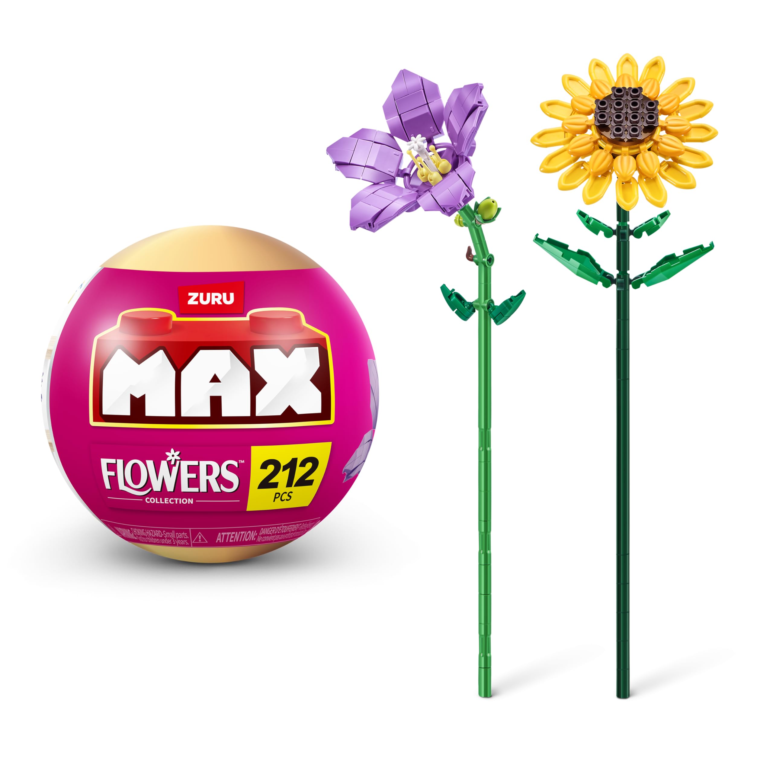 MAX Premium Flowers Building Bricks Collection - 10 to Collect, 210 Pieces per Capsule 1