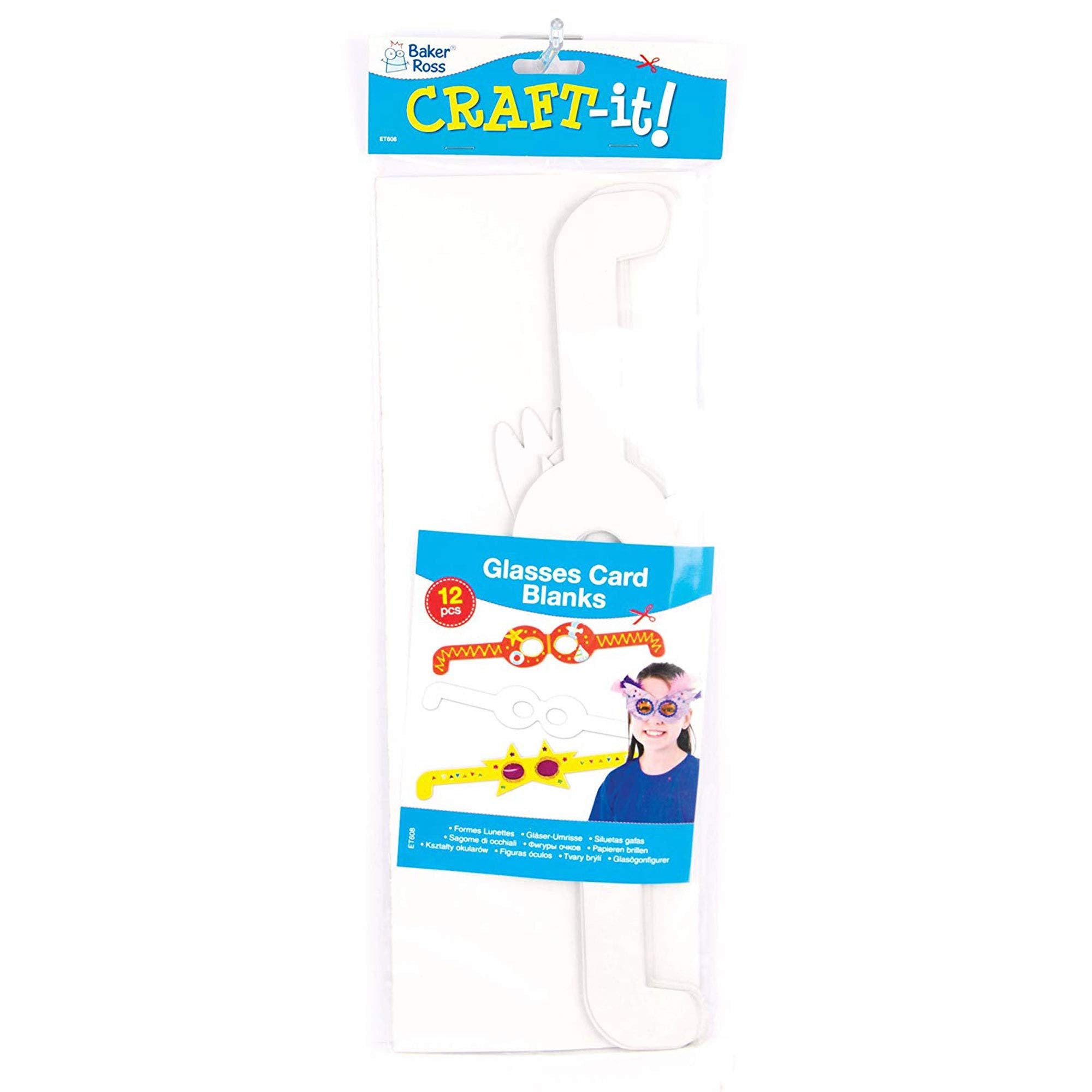 Baker Ross ET608 Design Your Own Glasses Craft Kit - 12 Cardboard Frames | White | 35cm 4